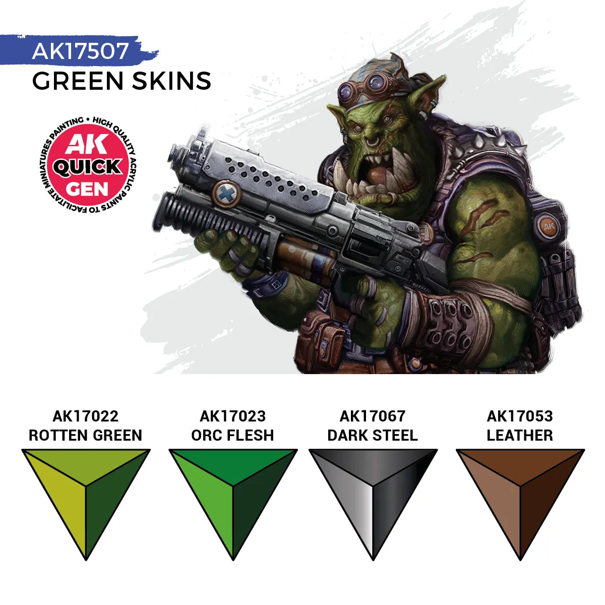 AK Interactive Quick Gen Green Skins set peinture 4 pots orcs