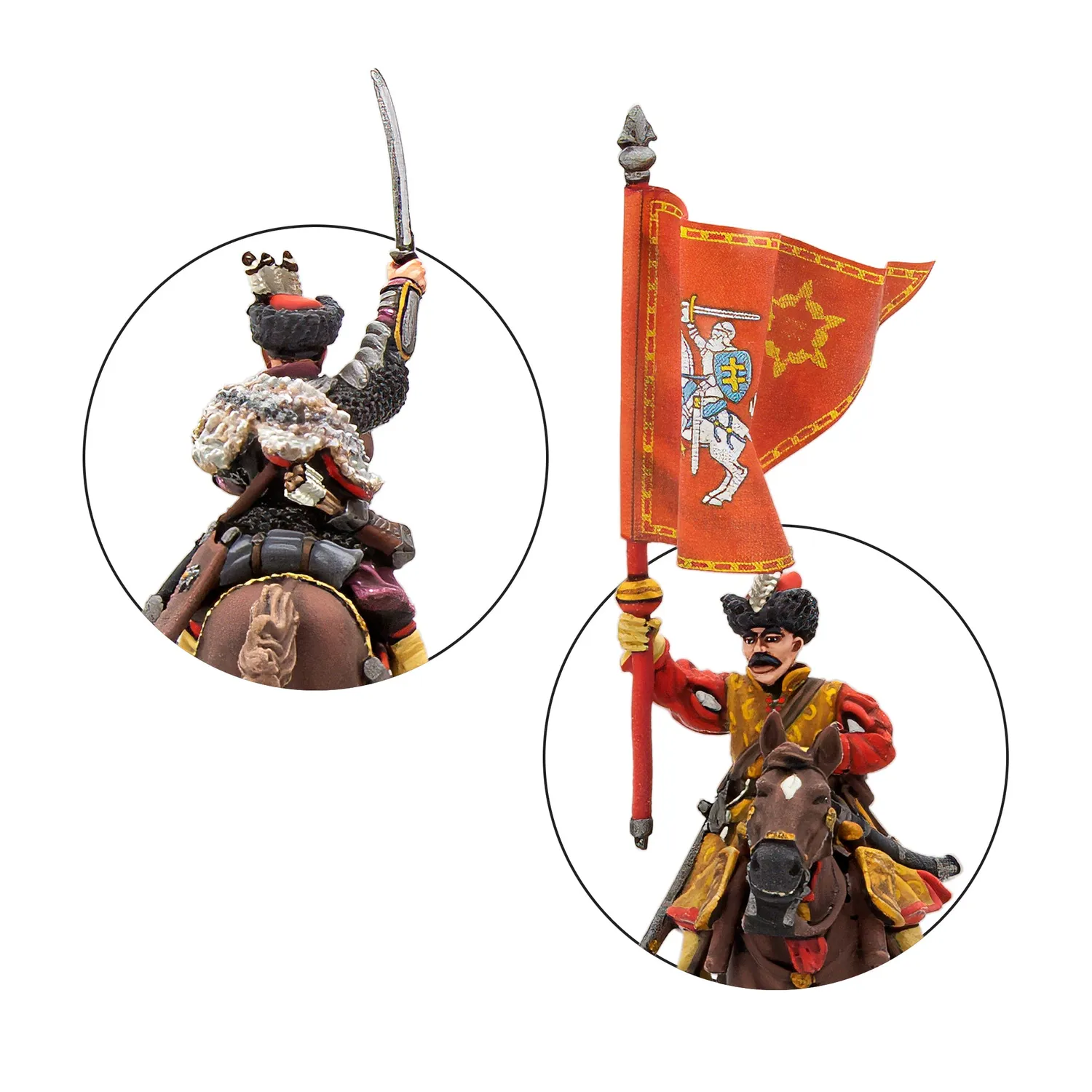 Bolt Action Pike & Shotte Polish-Lithuanian levy cavalry command figurines métal x3