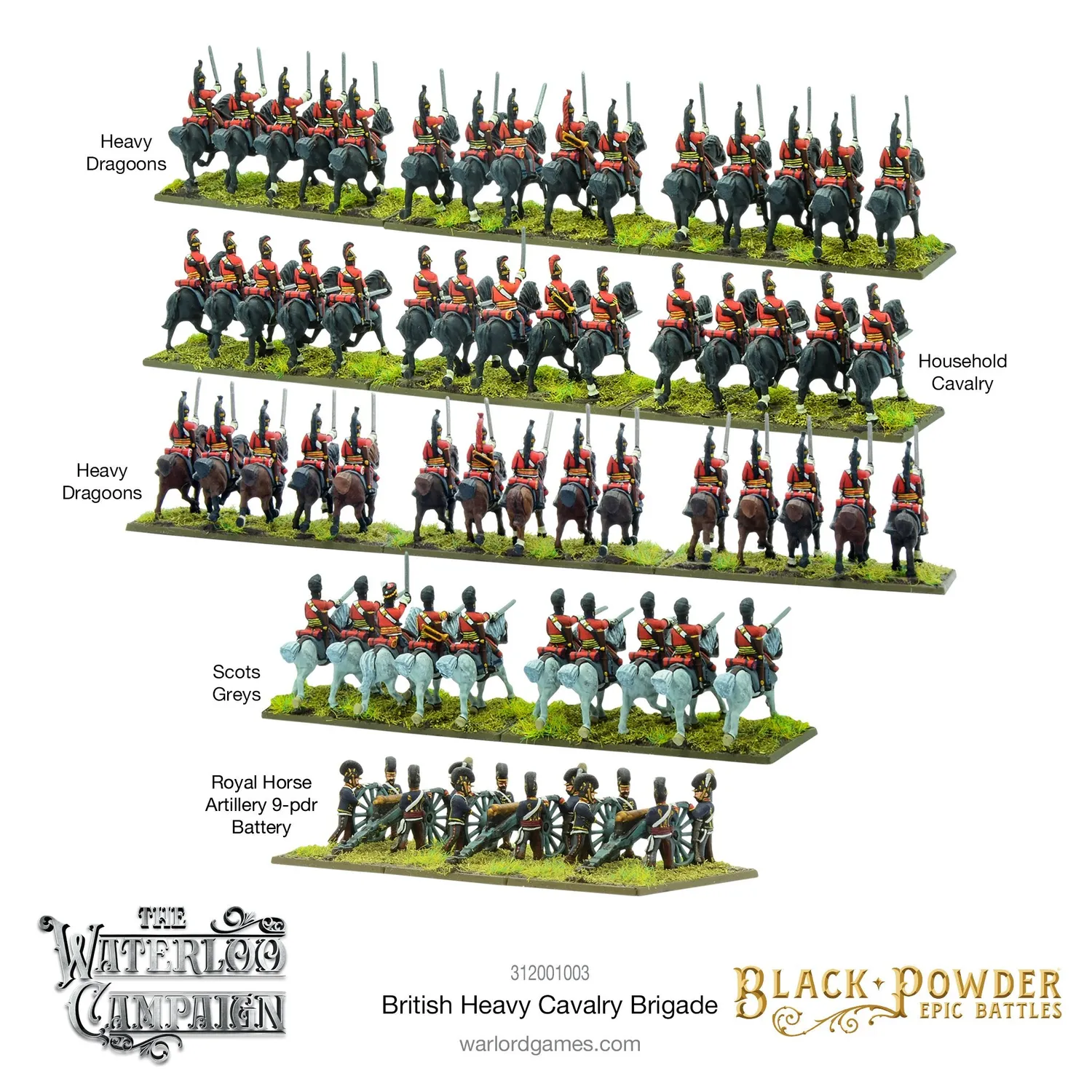 Black Powder Epic Waterloo Cavalerie Lourde boîte plastique