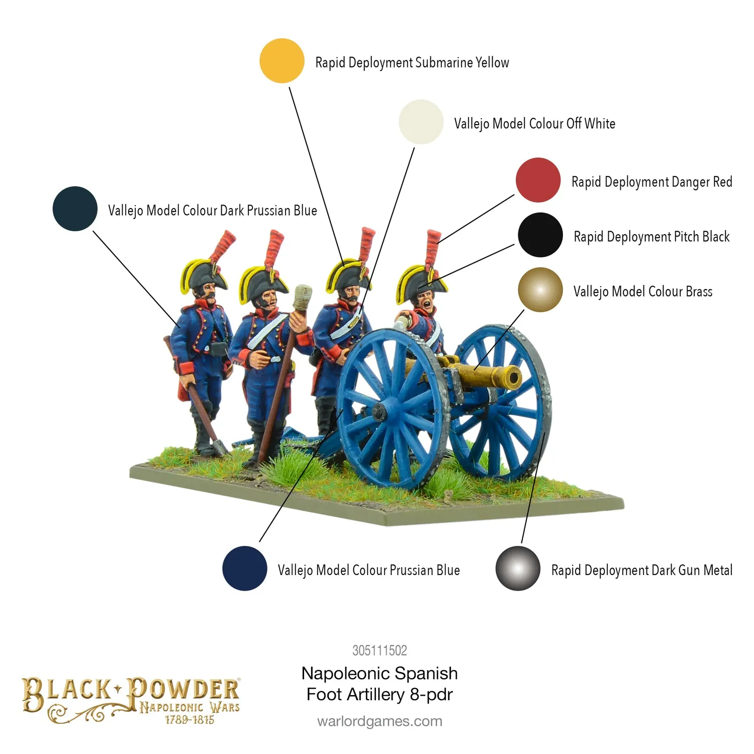 Bolt Action Black Powder Spanish 8-pdr artillerie à pied