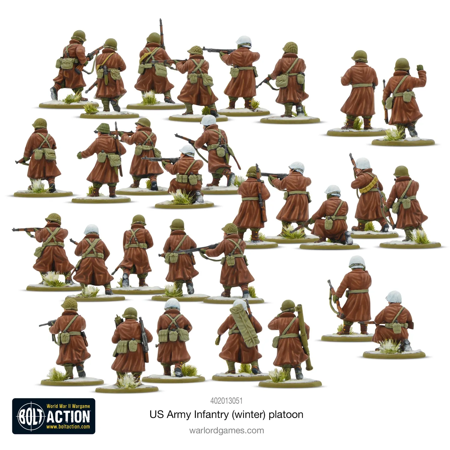 Bolt Action US Army Infantry (Winter) Platoon figurines plastique 30