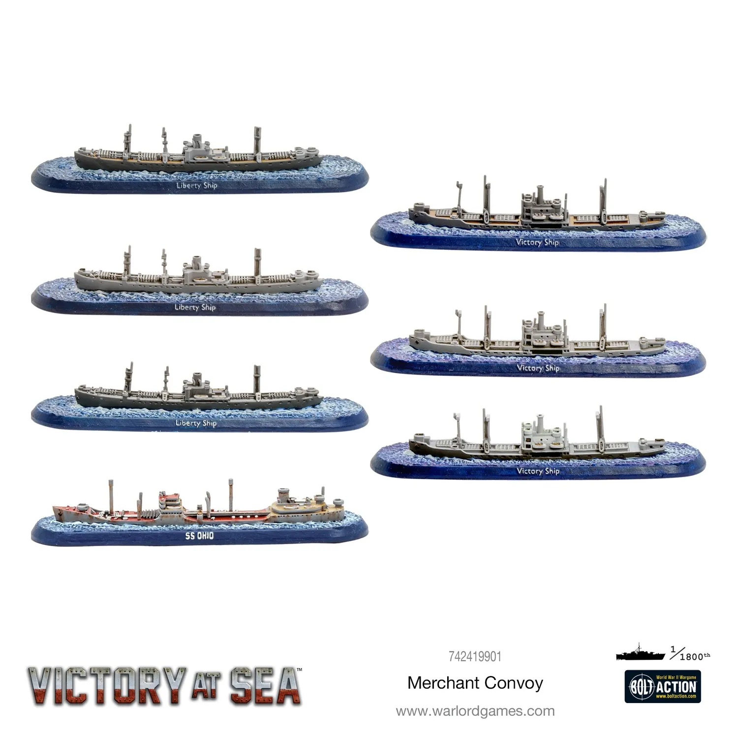 Victory at Sea Merchant Convoy coffret navires marchands x7