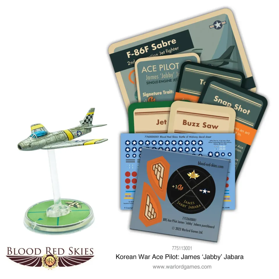 Bolt Action Blood Red Skies Jabby Jabara avion F-86 résine