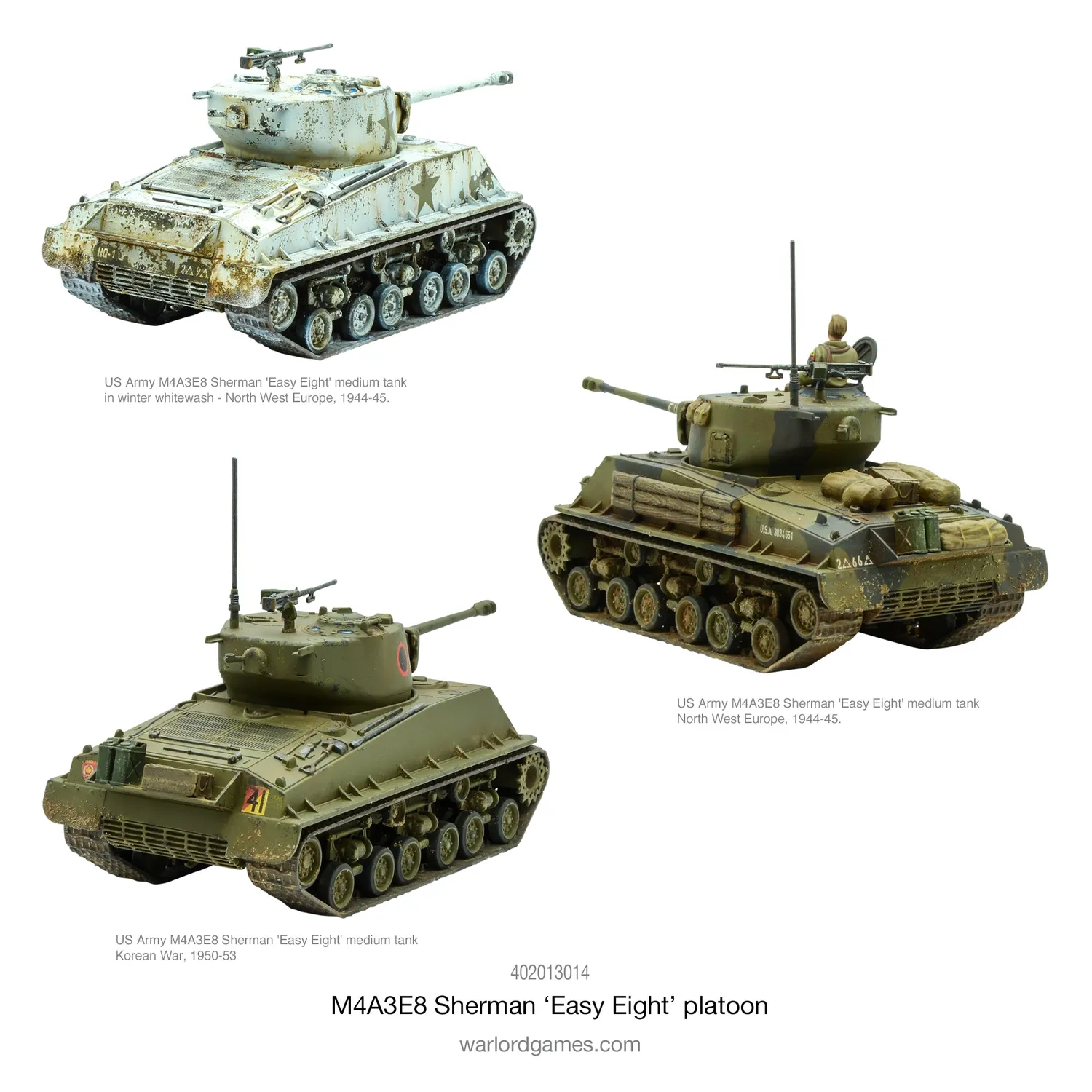 Bolt Action M4A3E8 Sherman Easy Eight platoon 3 chars