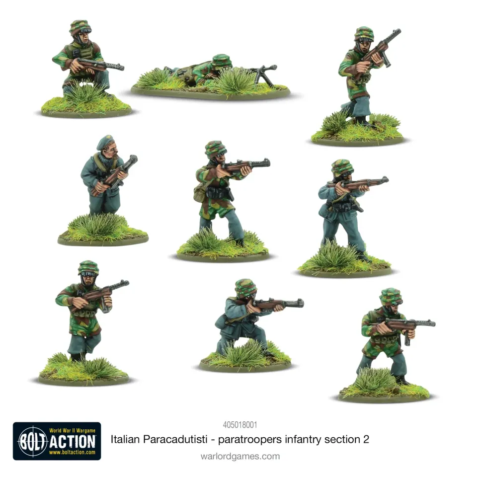 Bolt Action Paracadutisti section 2 figurines infanterie métal