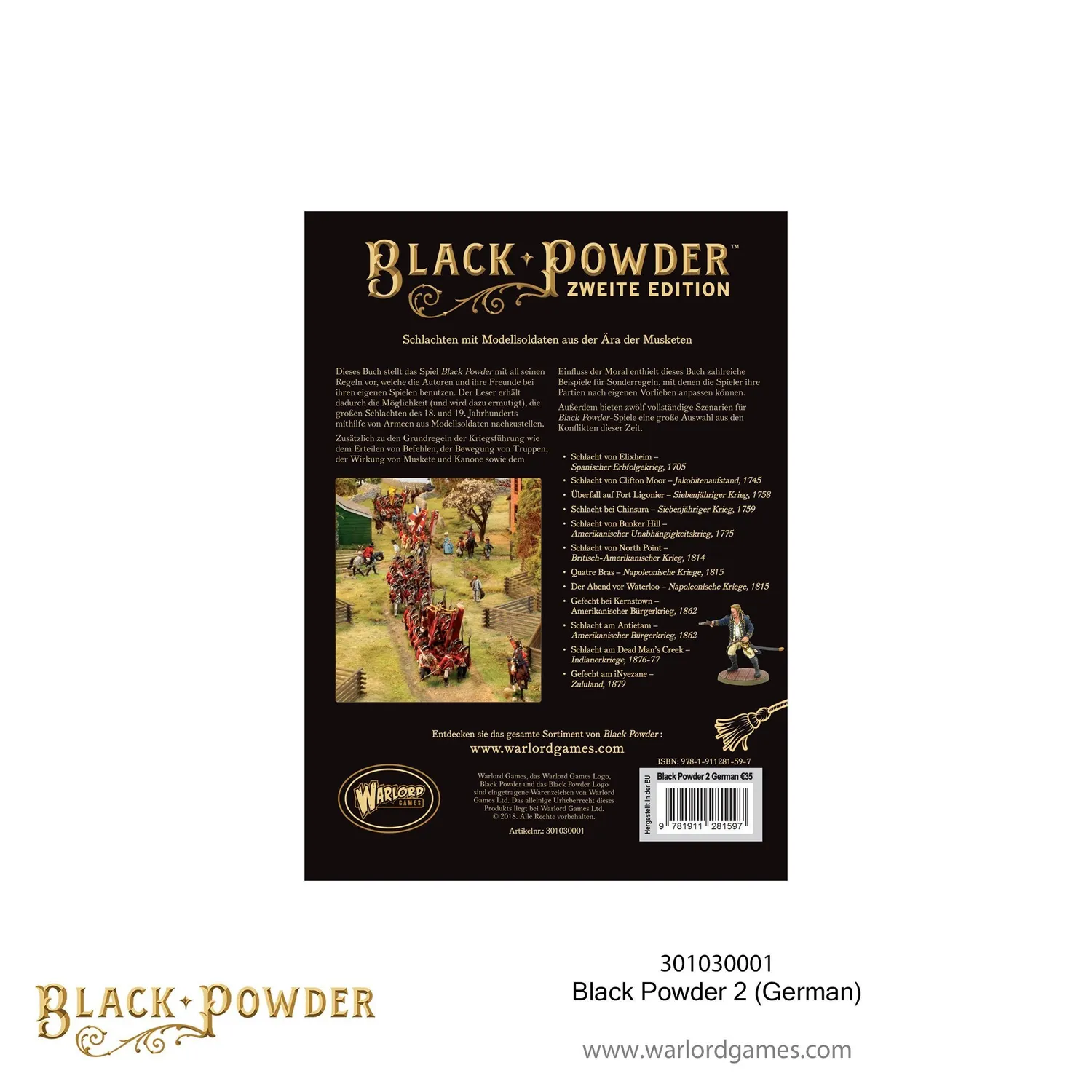 Black Powder II Rulebook livre de règles allemand souple