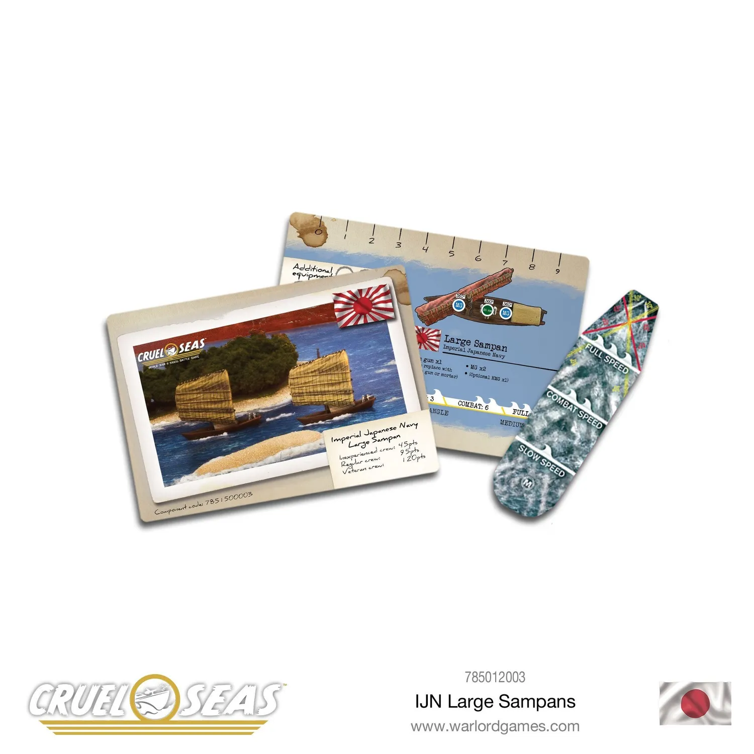 Bolt Action Cruel Seas IJN Large Sampans bateaux métal 2 pièces ravitaillement