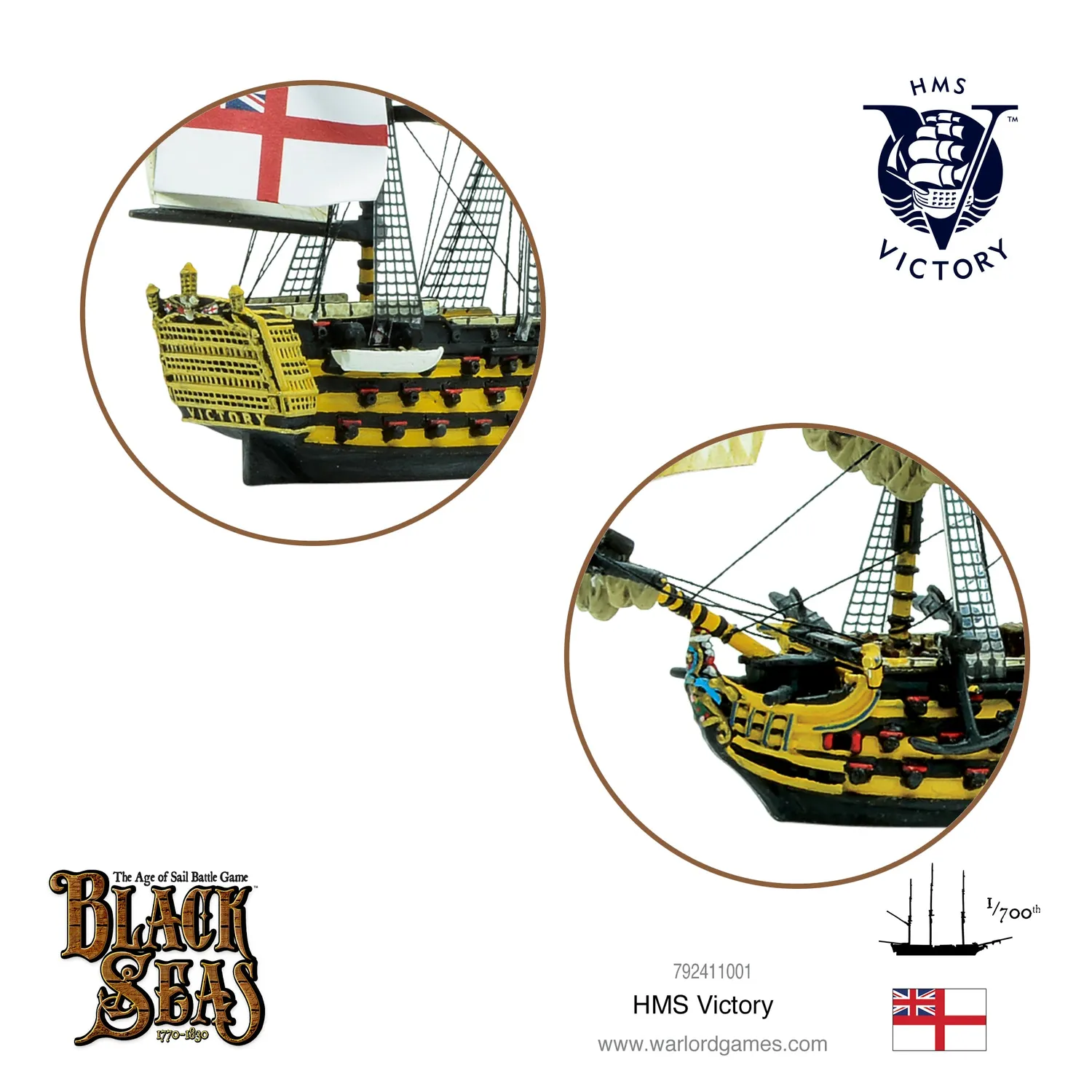 Bolt Action Black Seas HMS Victory maquette navale résine métal