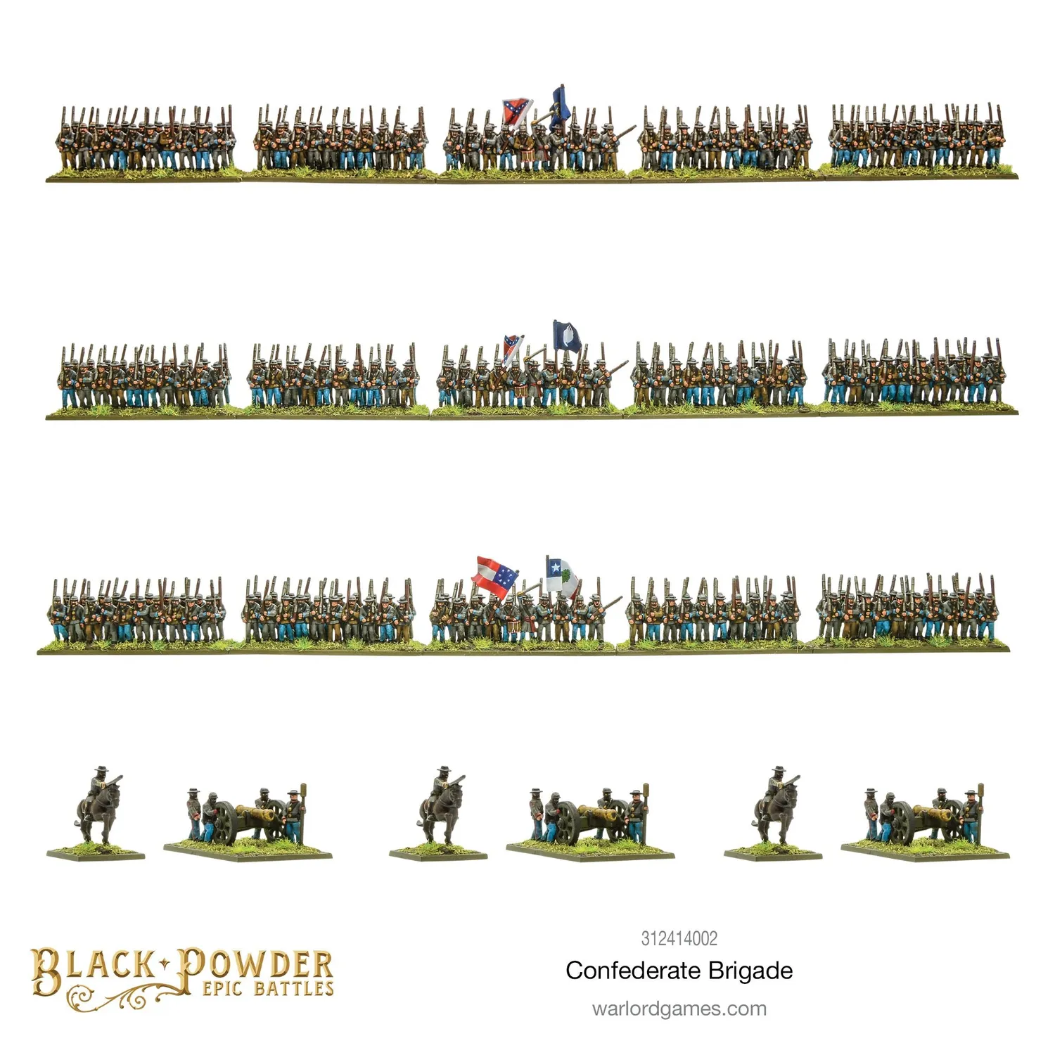 Bolt Action Epic Battles ACW Confederate Brigade figurines plastique