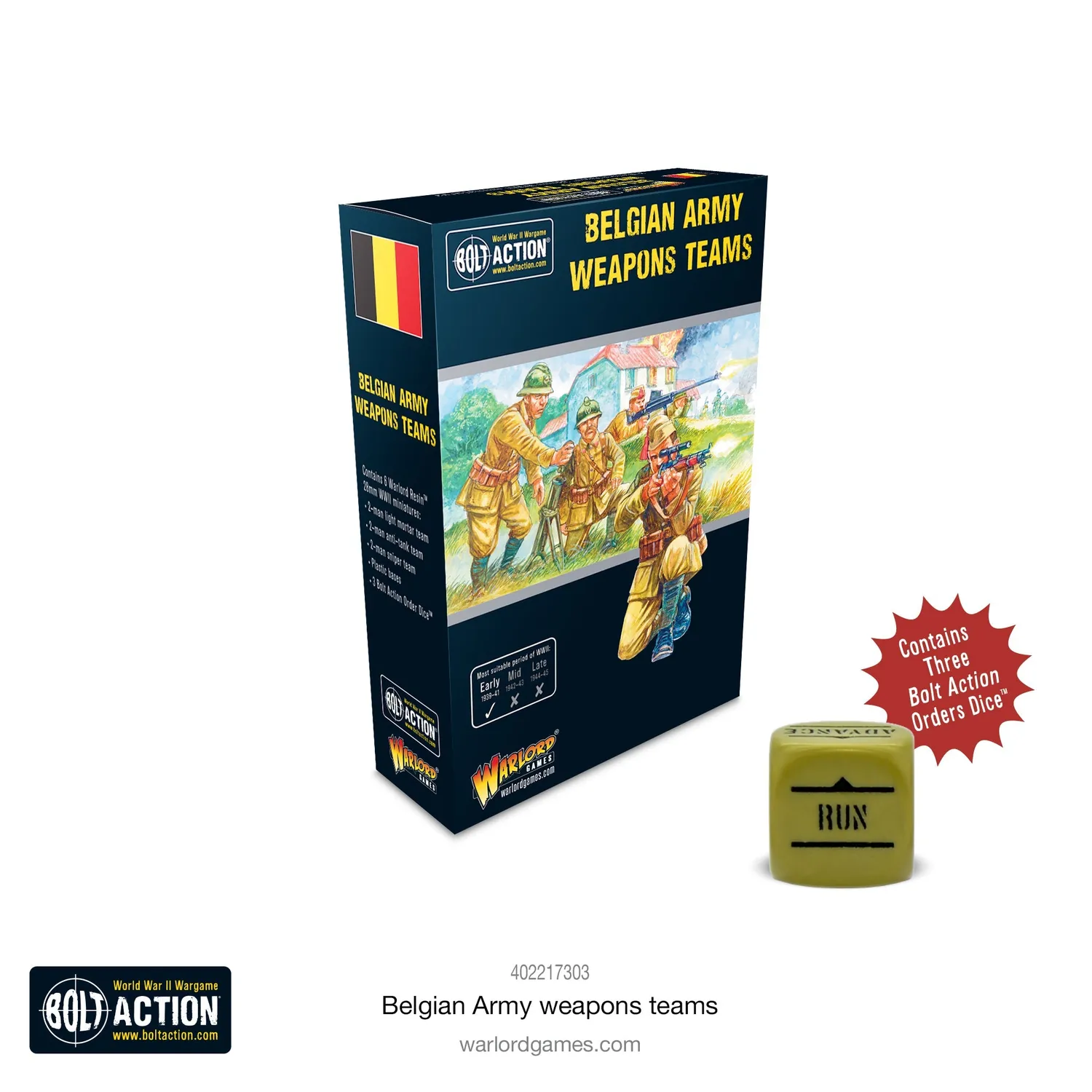 Bolt Action Belgian Army weapons teams figurines