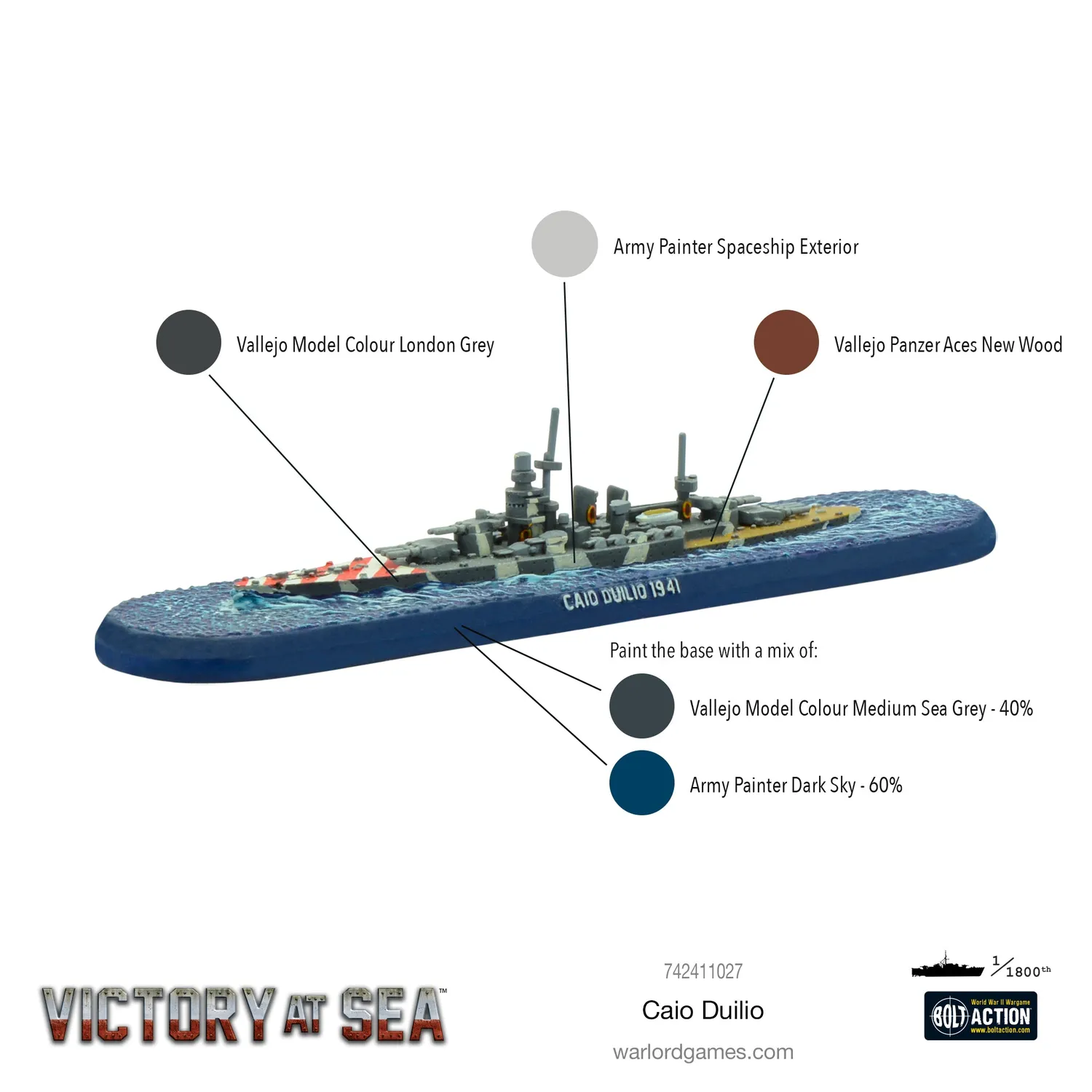 Victory at Sea Caio Duilio navire de guerre jeu de figurines