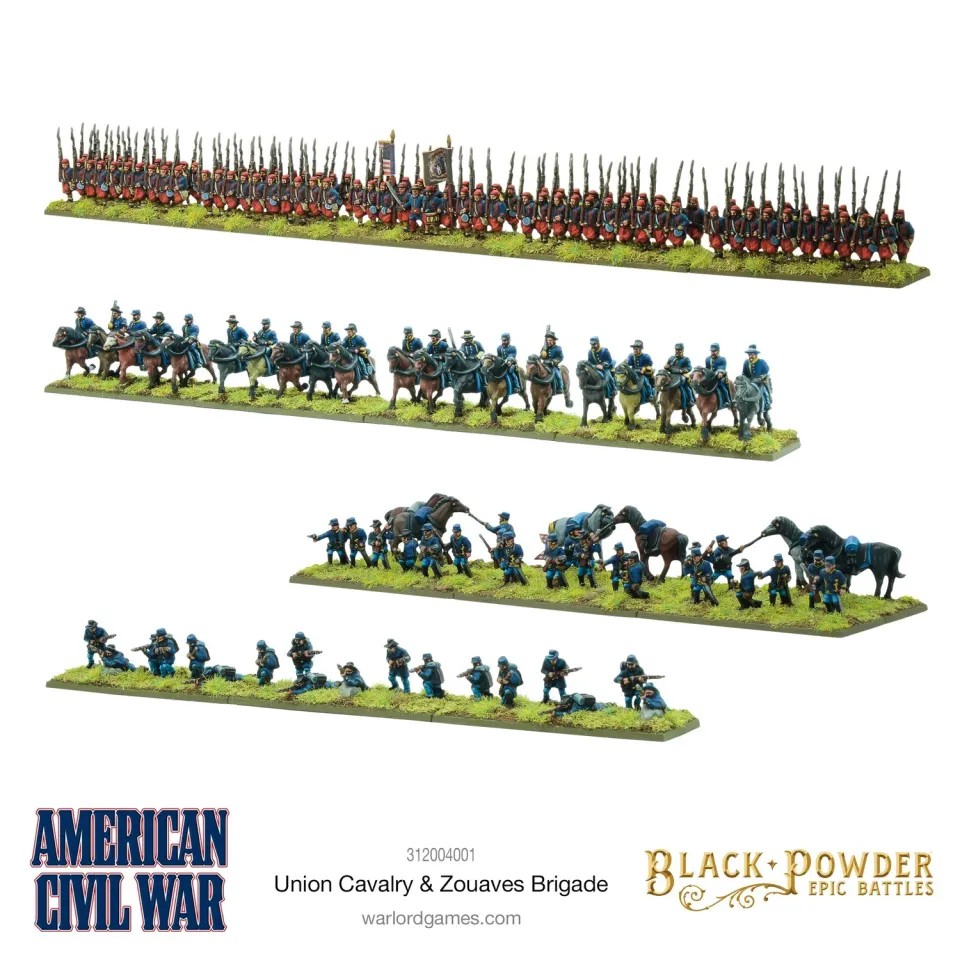 Bolt Action Black Powder Epic Battles American Civil War Union Cavalry & Zouaves Brigade figurines