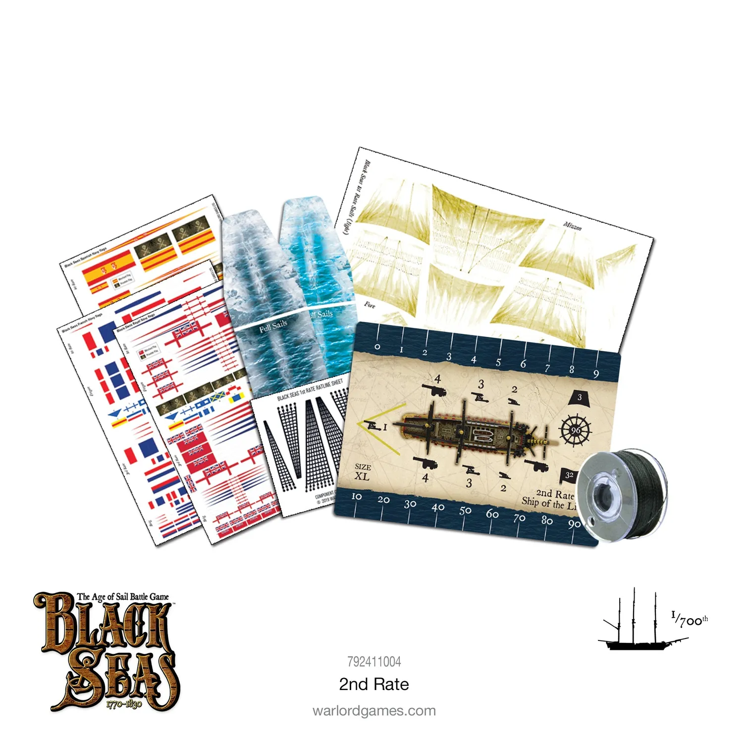 Bolt Action Black Seas 2nd Rate vaisseau résine Royal Navy