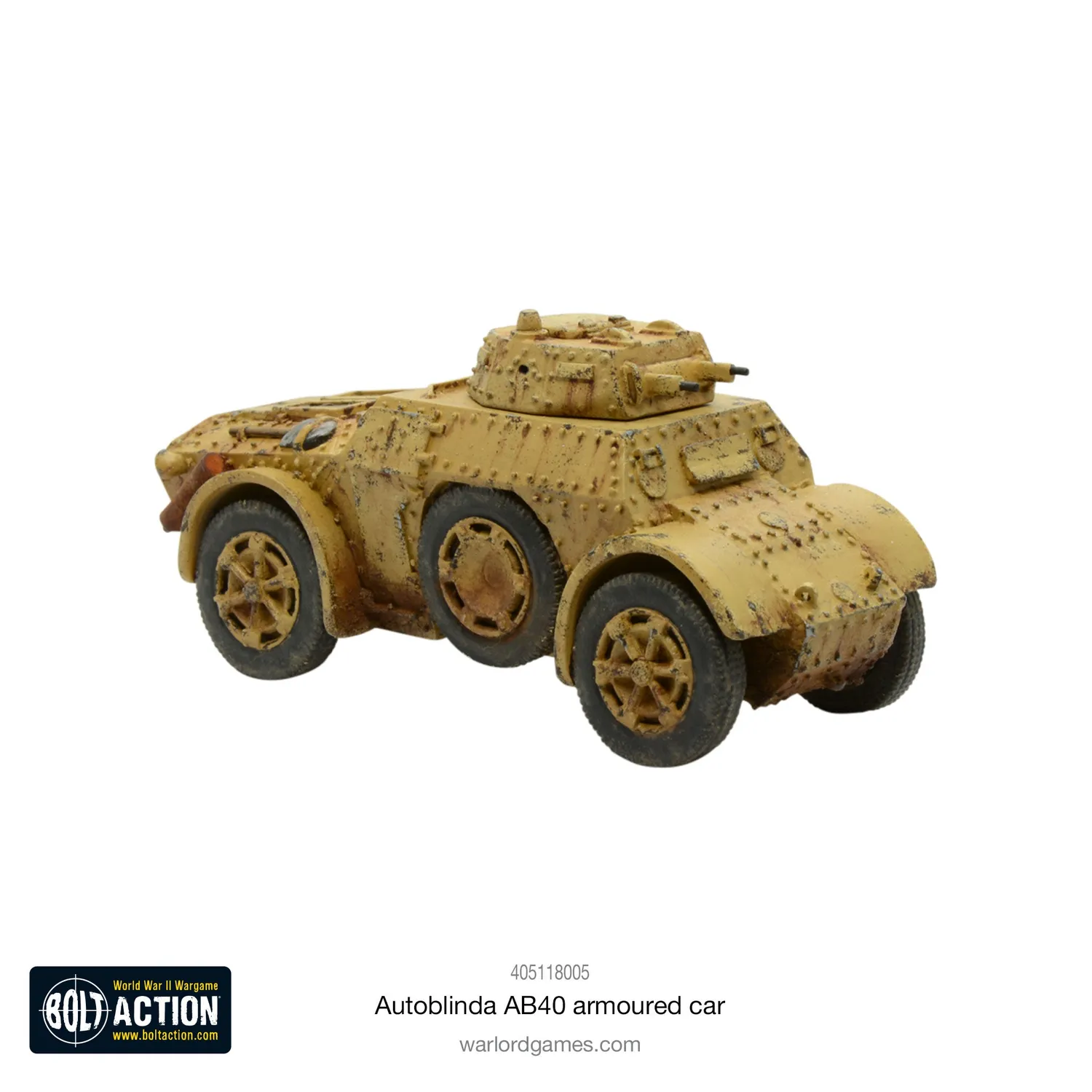 Bolt Action Autoblinda AB40 voiture blindée 1 figurine résine métal