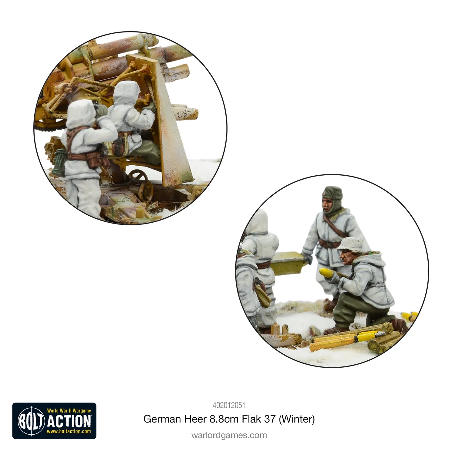 Bolt Action German Heer 8.8cm Flak 37 (Winter) canon antichar métal plastique
