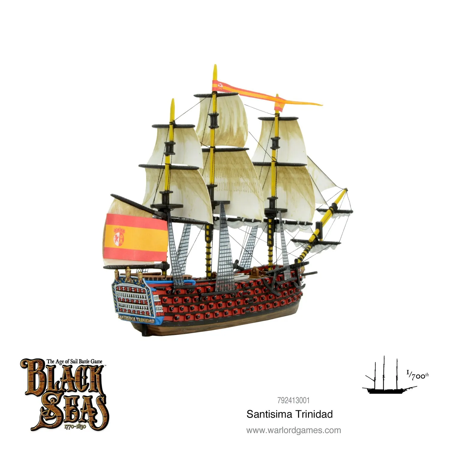 Bolt Action Black Seas Santisima Trinidad figurine navire résine
