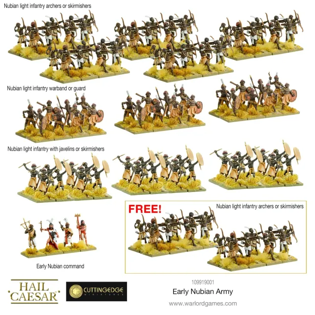 Warlord Games Hail Caesar Early Nubians armée métal 108 figurines