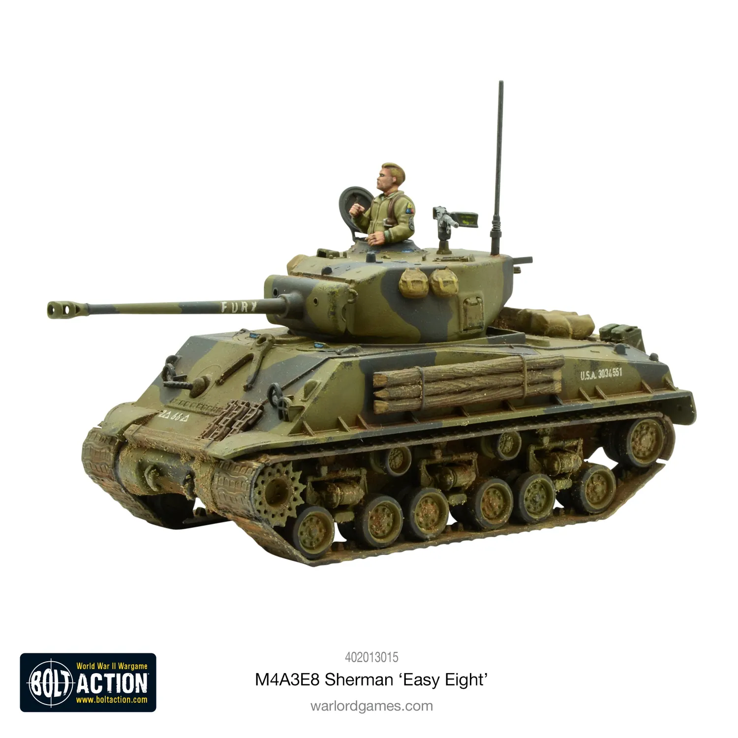 Bolt Action M4A3E8 Sherman Easy Eight char plastique 76 mm