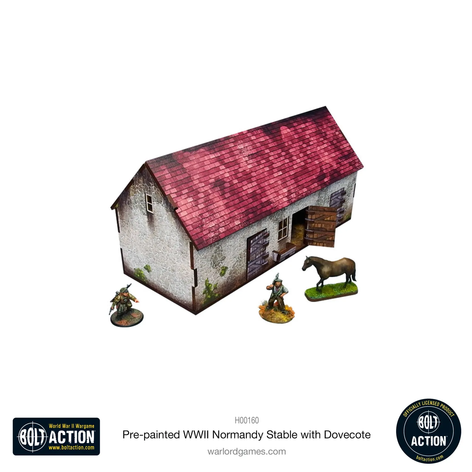 Bolt Action WWII Normandy Stable with Dovecote décor prépeint 28-30 mm