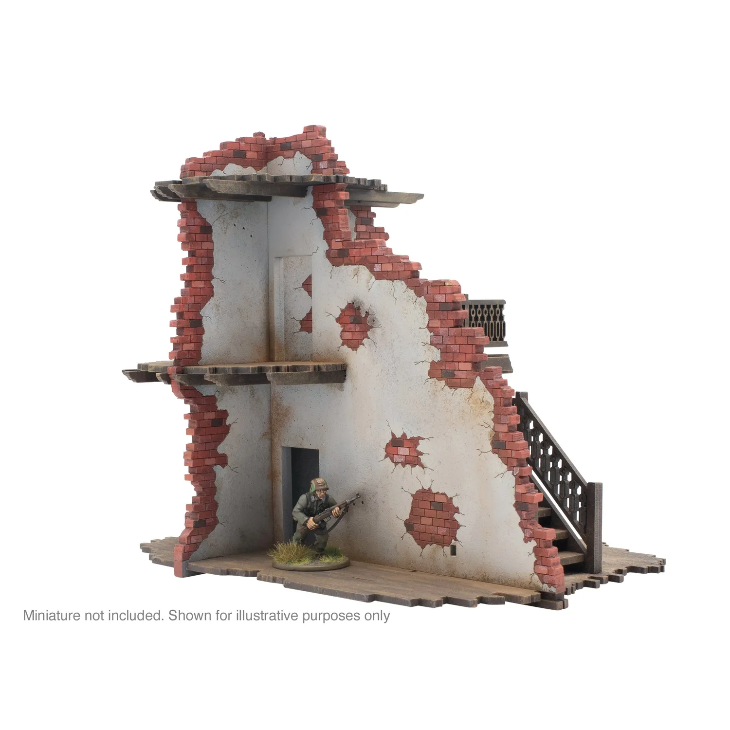 Bolt Action City in Ruins bâtiment 2 étages intérieur escalier MDF