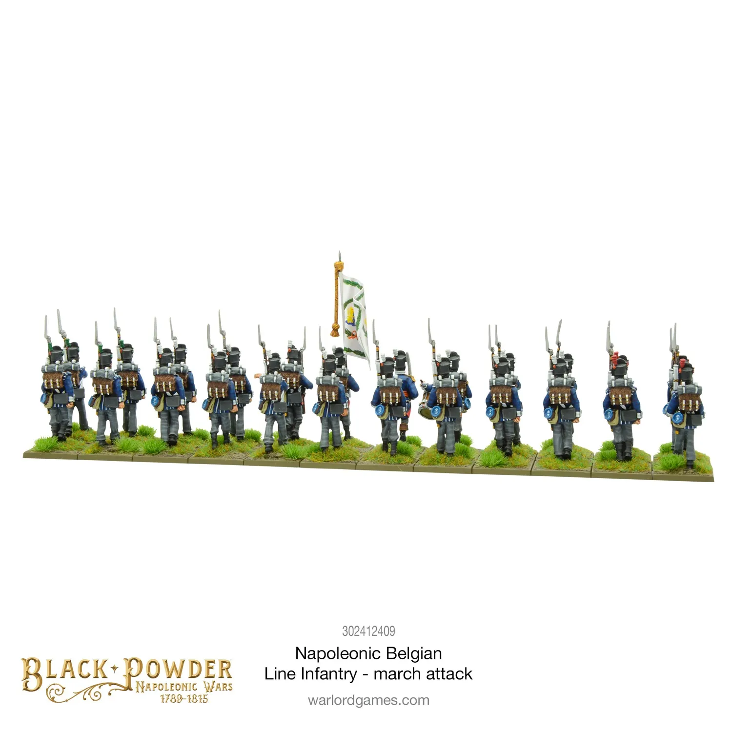 Bolt Action Black Powder Napoleonic Belgian Line Infantry (march attack) infanterie 24 figurines Waterloo