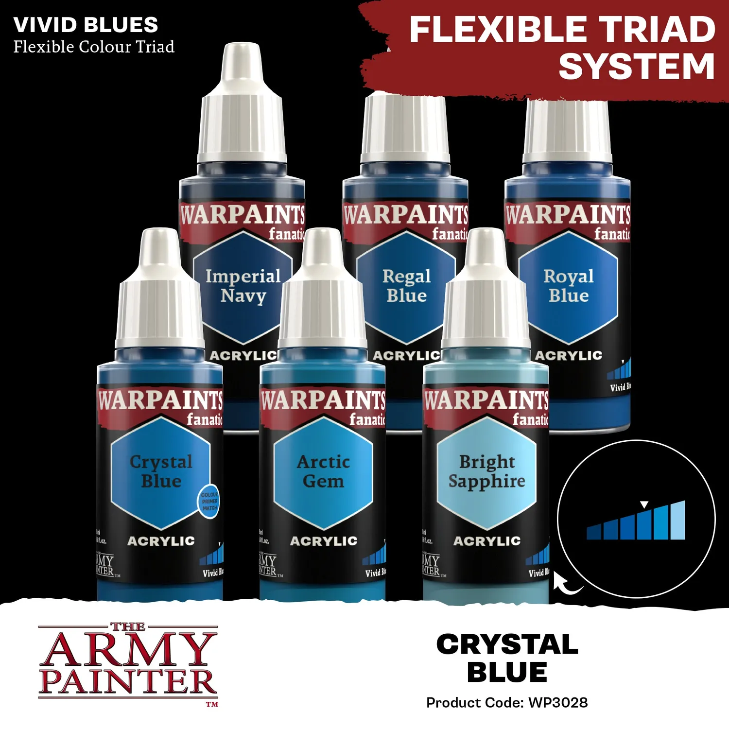 Bolt Action Warpaints Fanatic Crystal Blue peinture acrylique 18 ml pigmentée