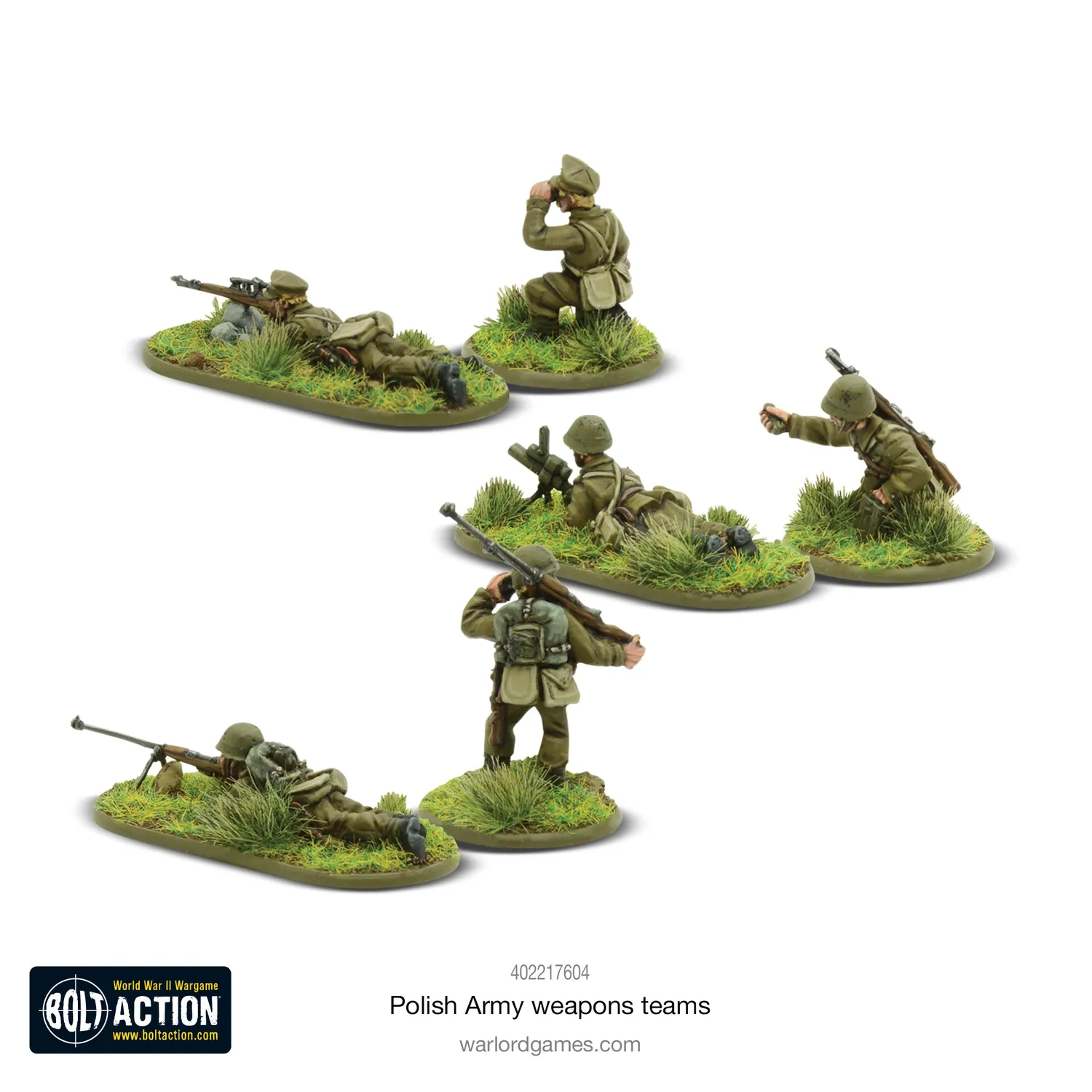 Bolt Action Polish Army weapons teams figurines résine