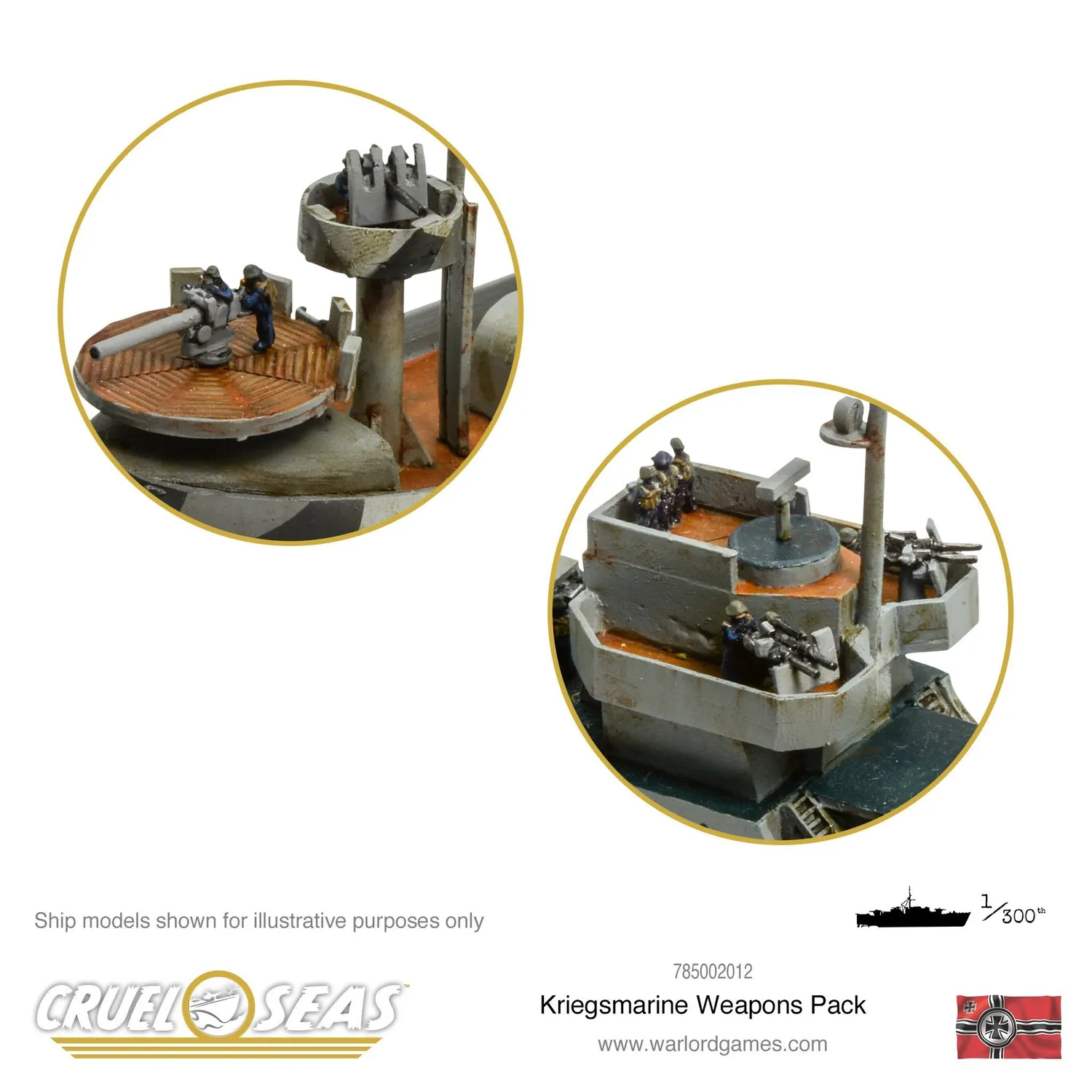 Bolt Action Cruel Seas Kriegsmarine pack armes métal