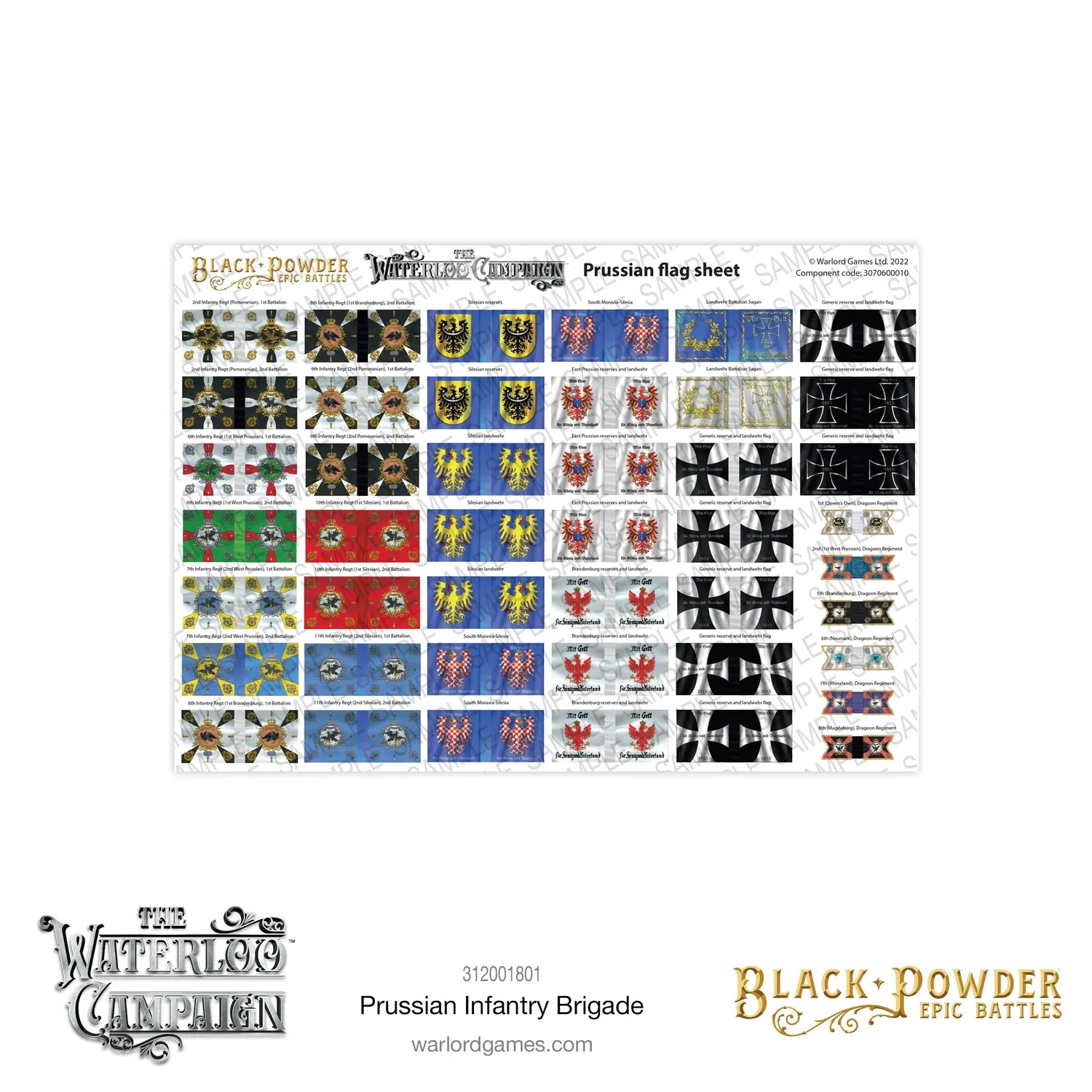 Bolt Action Black Powder Epic Battles Waterloo Prussian Infantry Brigade plastique