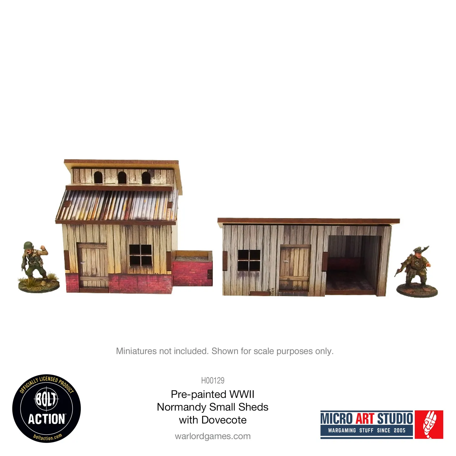 Bolt Action Normandy Small Sheds with Dovecote décor prépeint 28mm