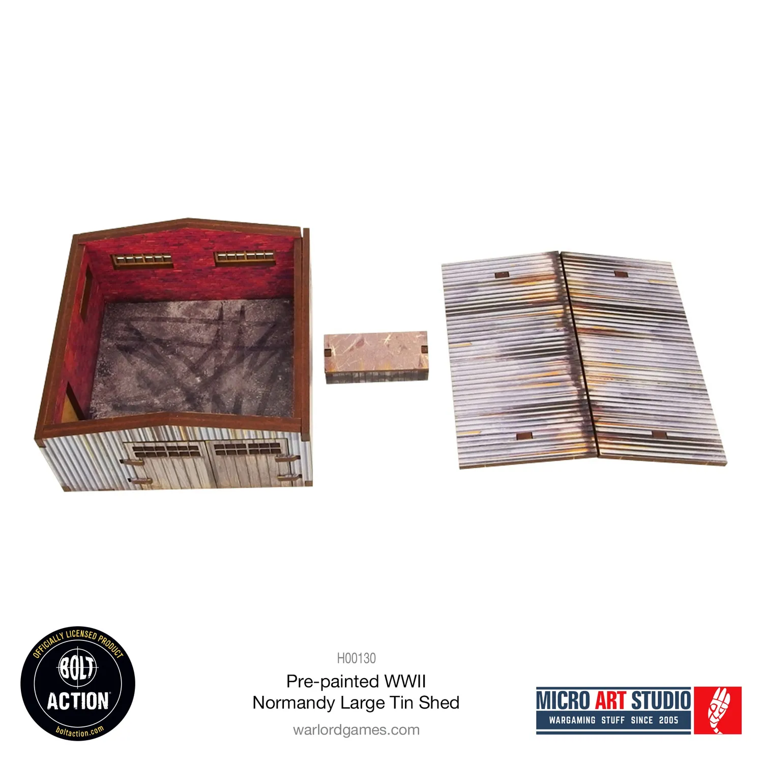 Bolt Action Pre-painted WW2 Normandy Large Tin Shed décor prépeint 28–30 mm