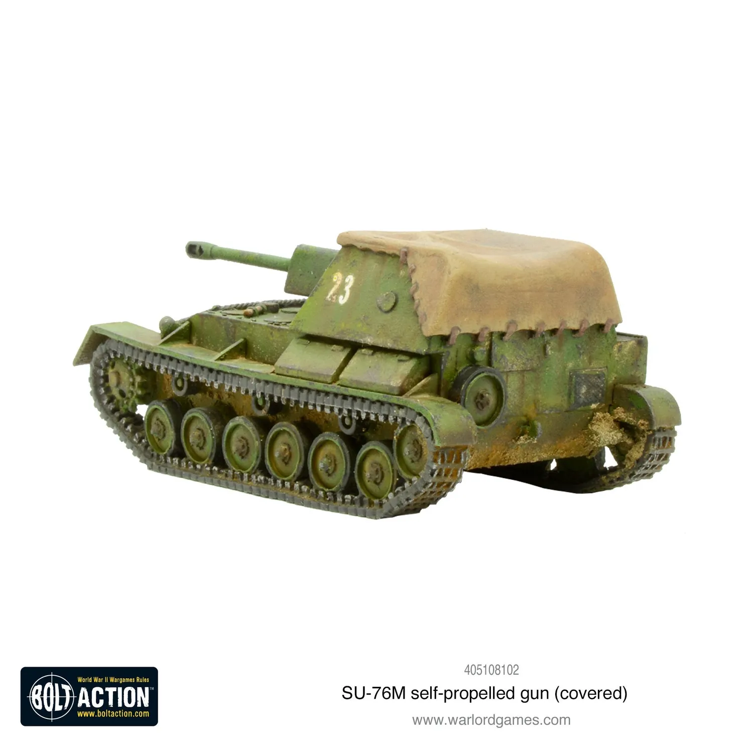Warlord Games Bolt Action SU-76M bâché canon automoteur résine