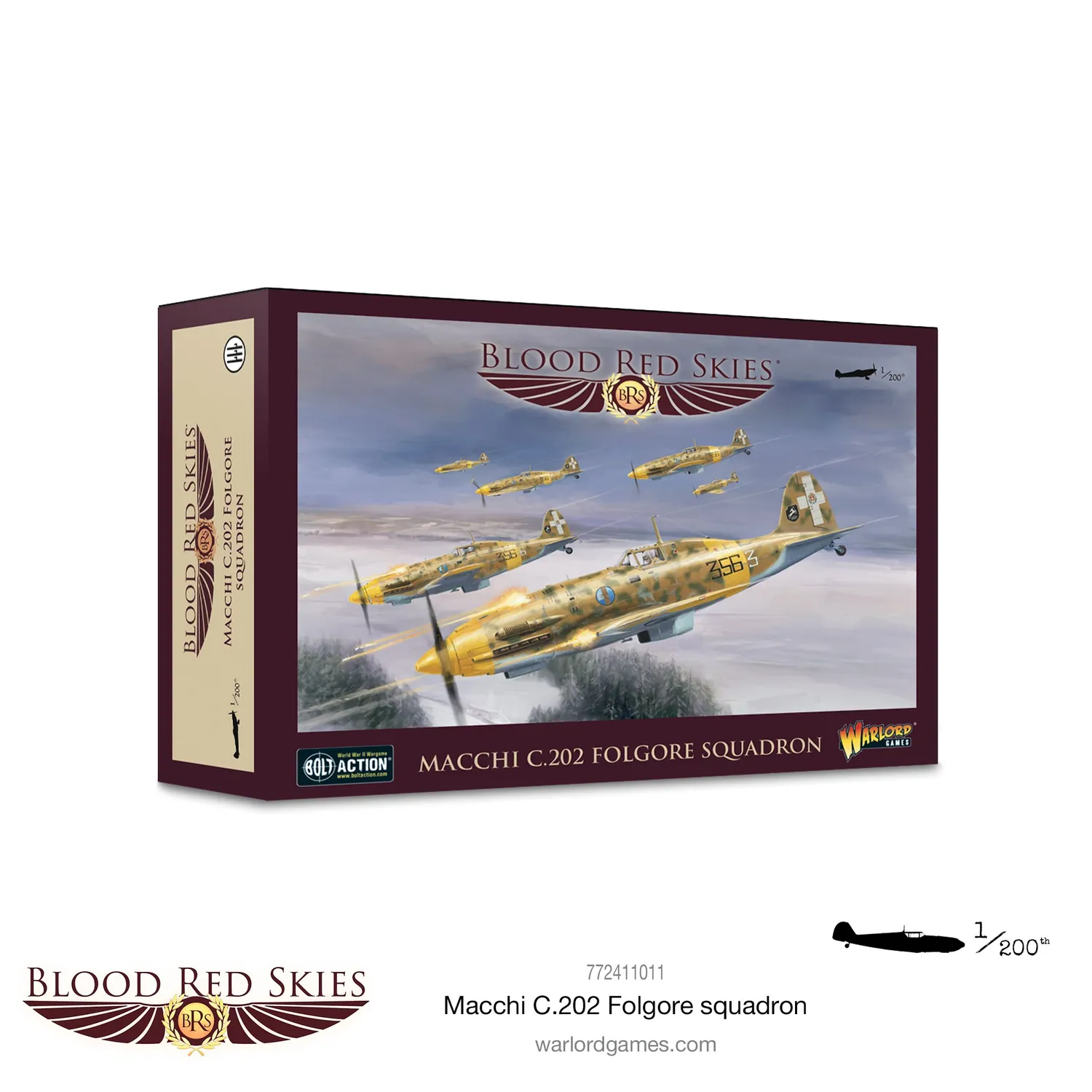 Bolt Action Blood Red Skies Macchi C.202 Folgore escadrille 6 avions résine