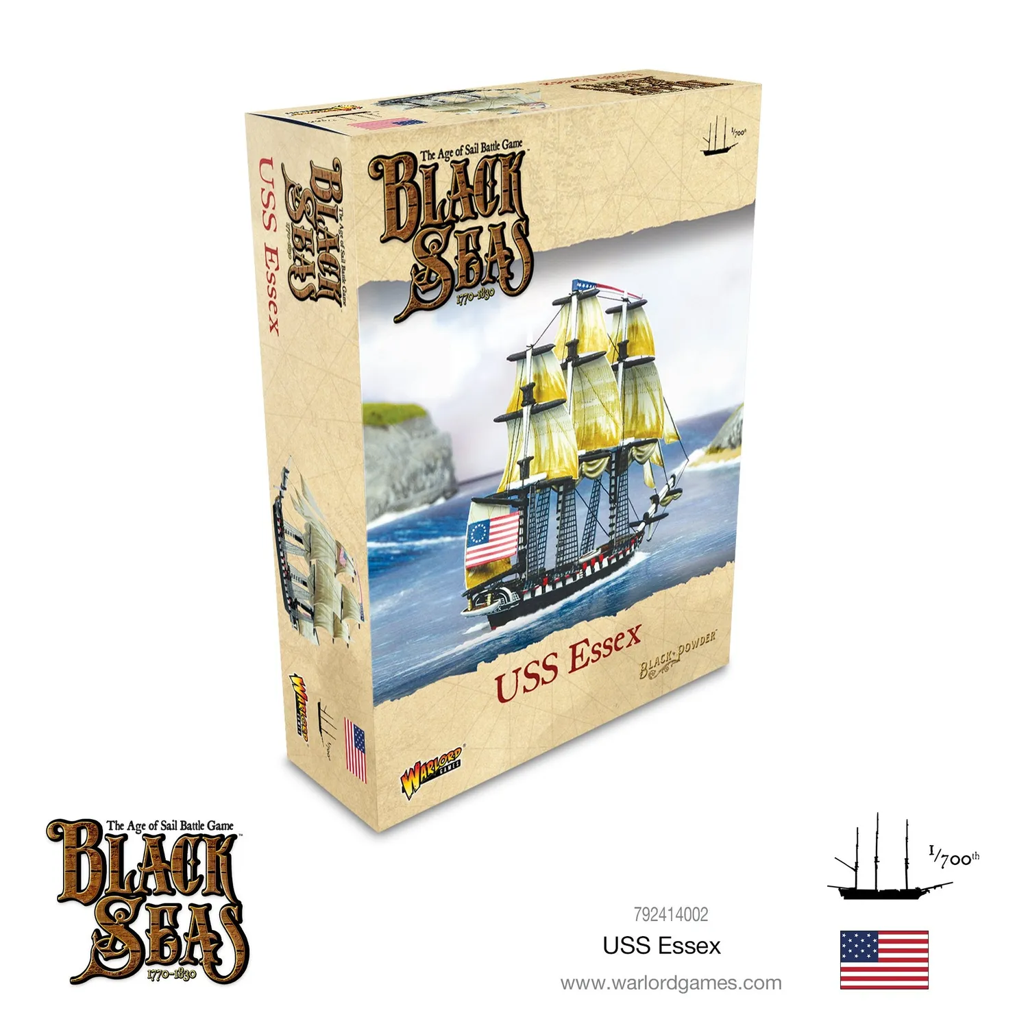 Bolt Action Black Seas USS Essex frégate miniature