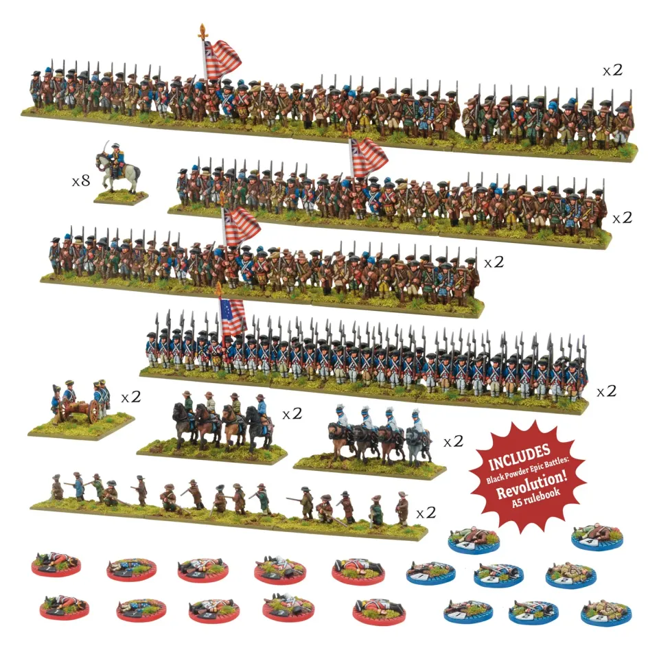 Bolt Action Black Powder Revolution! Continental Army Bundle plastique