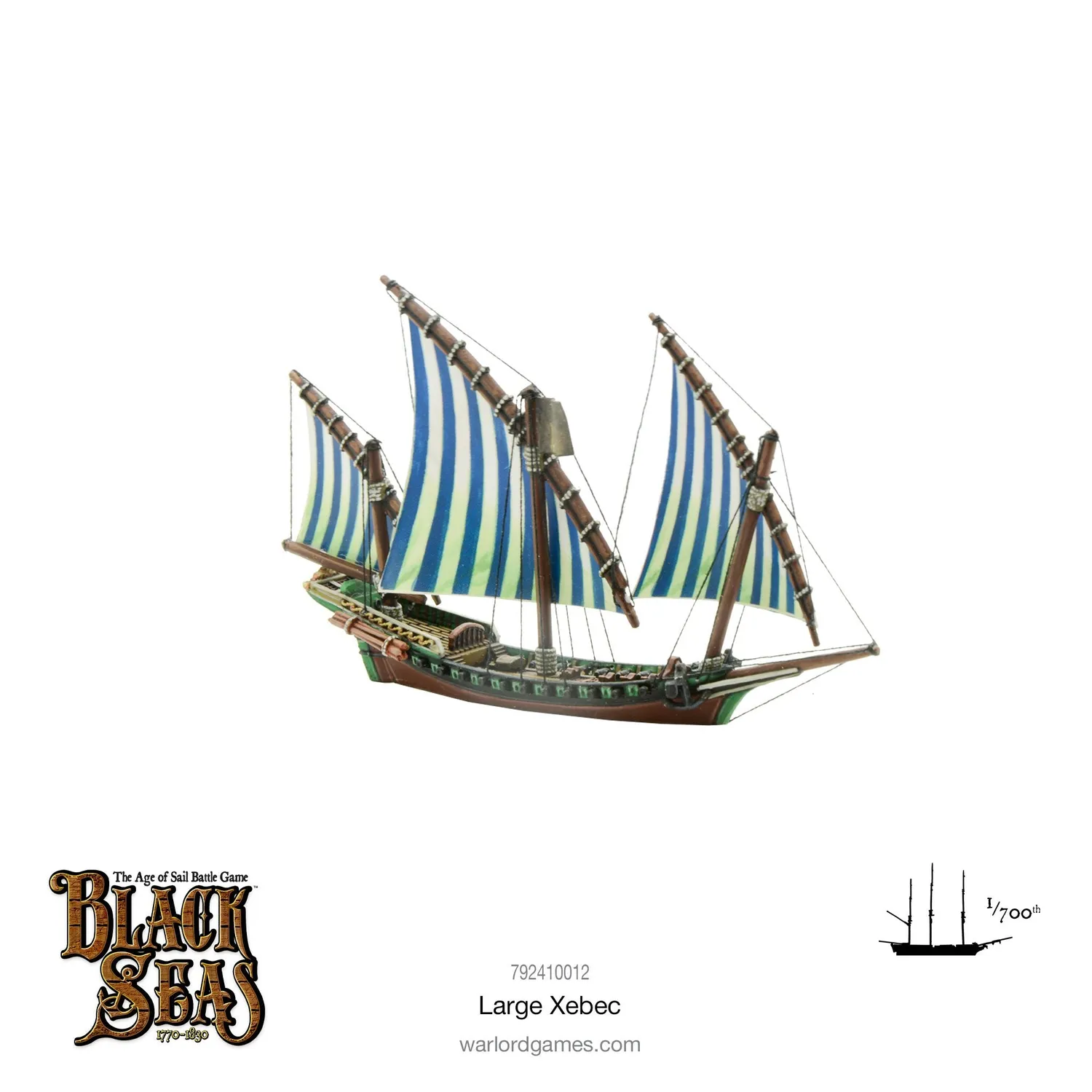Bolt Action Black Seas Large Xebec navire résine