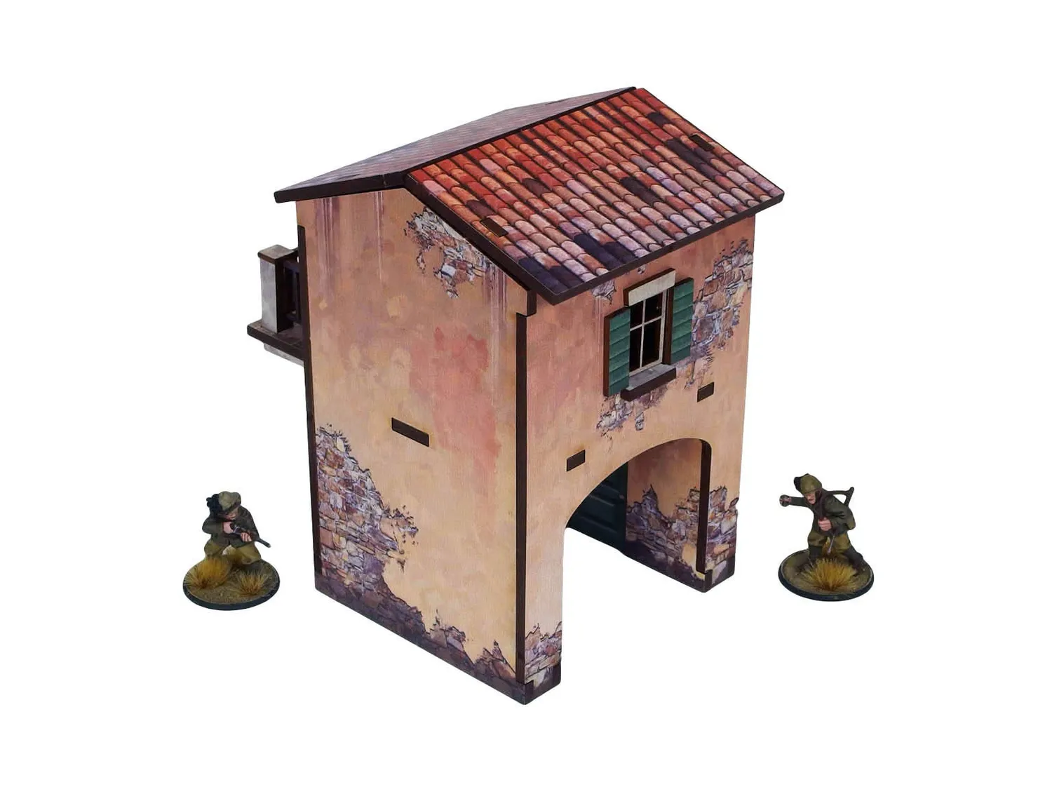 Bolt Action WW2 Italy Gate Balcony (1) bâtiment prépeint 28 mm