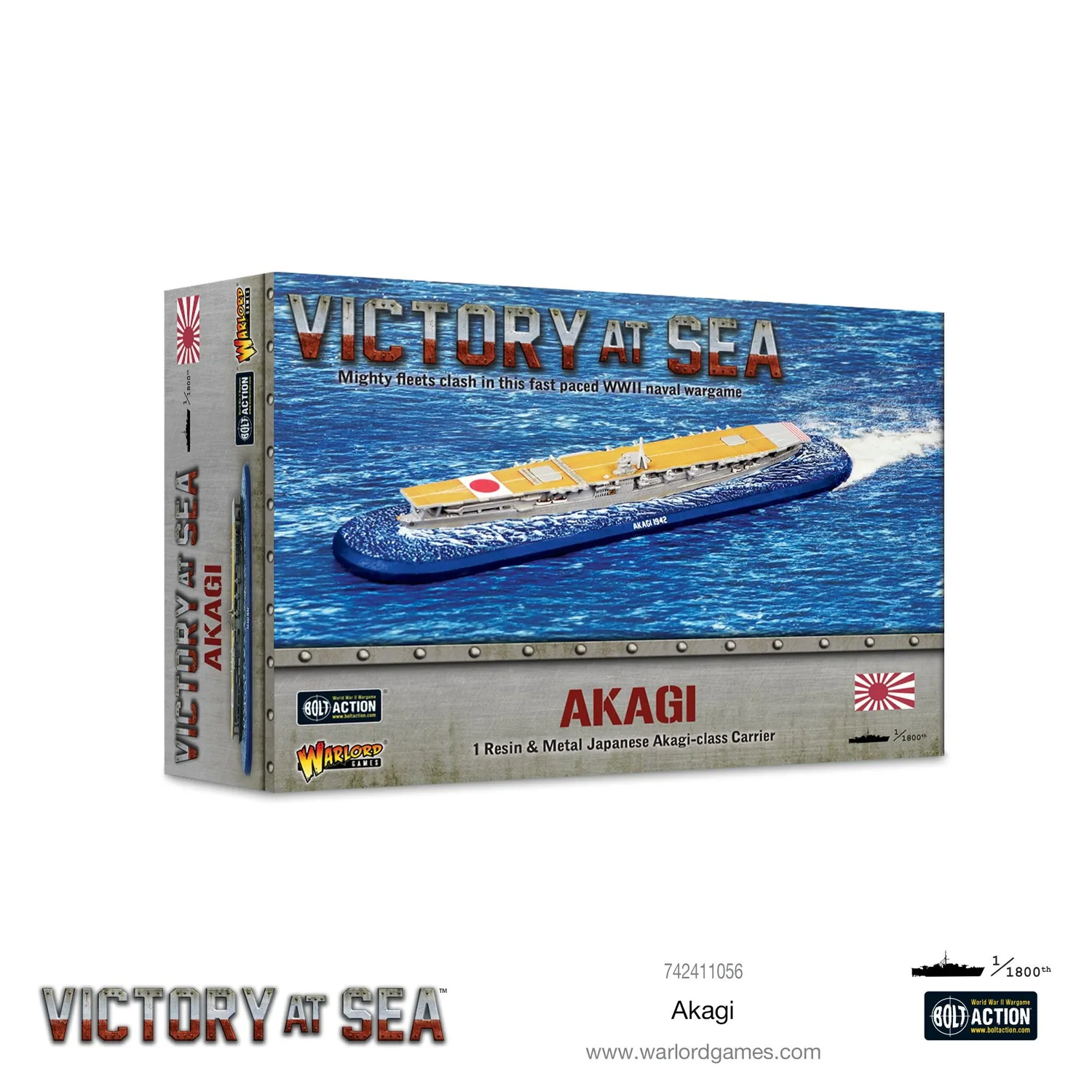 Bolt Action Victory at Sea Akagi maquette porte-avions 1 unité résine métal