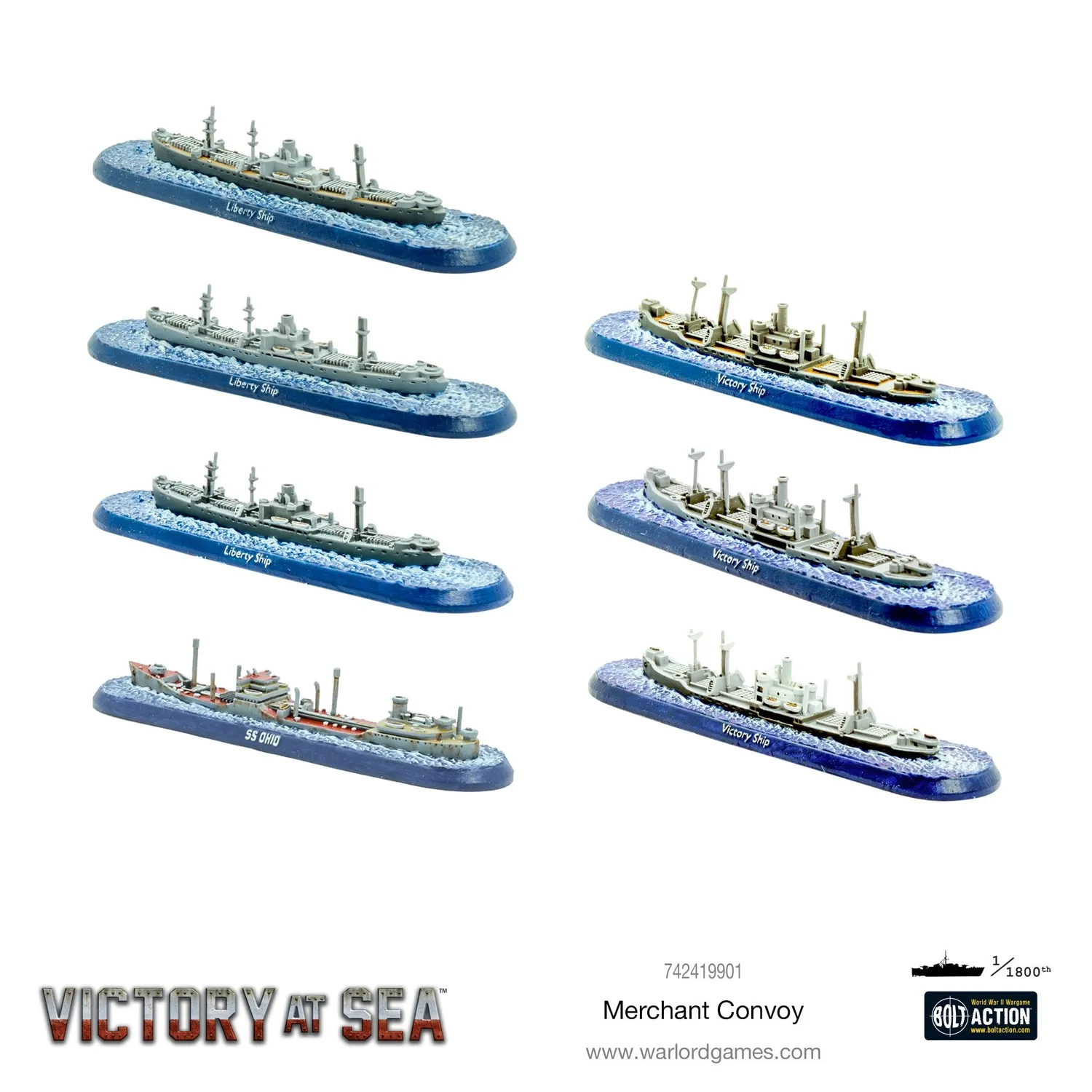 Victory at Sea Merchant Convoy coffret navires marchands x7