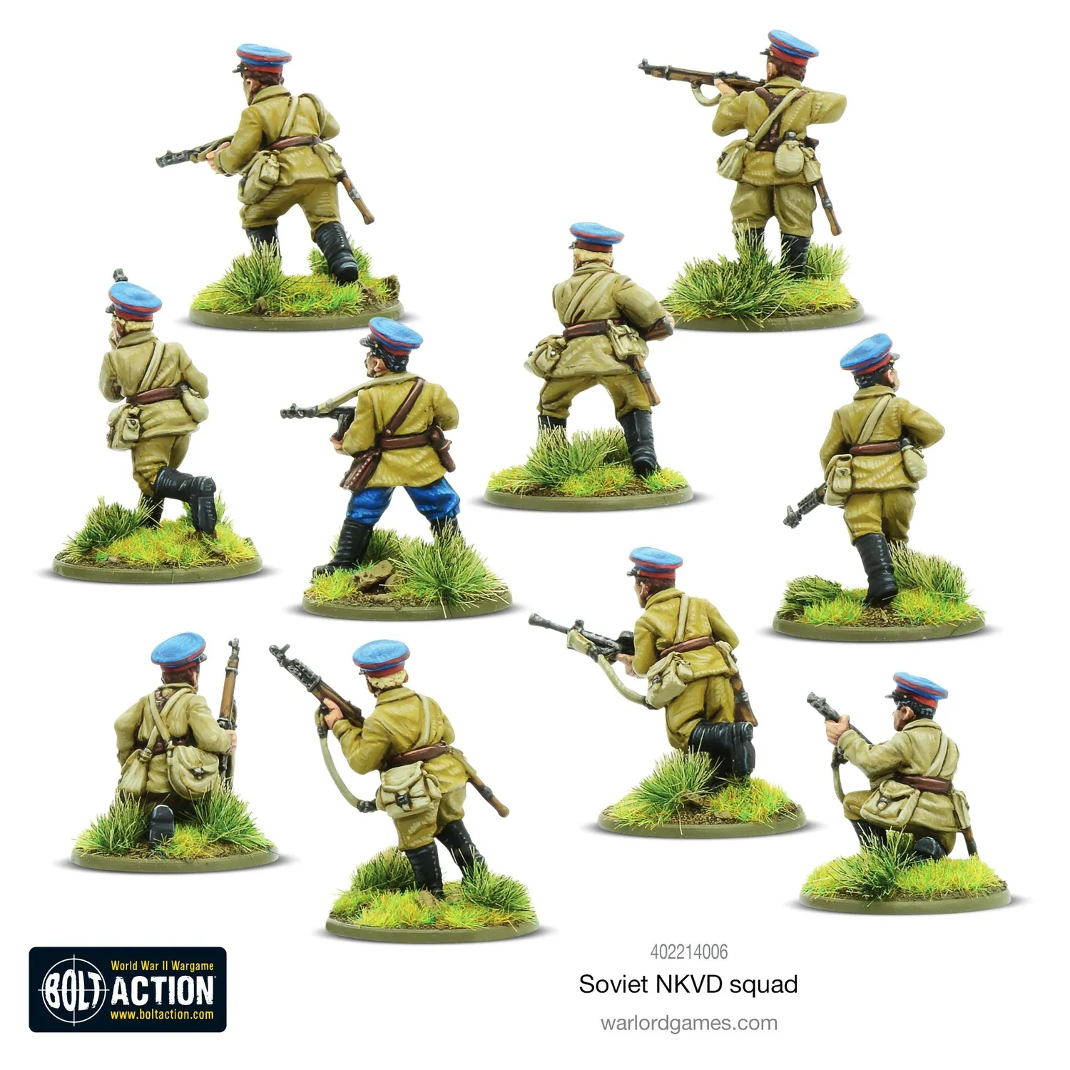 Bolt Action Soviet NKVD squad figurines métal x10