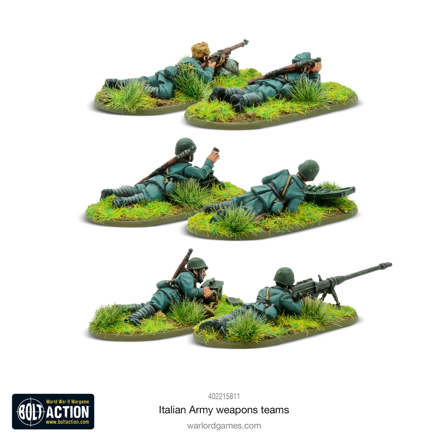 Bolt Action Italian Army Weapons Teams équipes d’armes résine