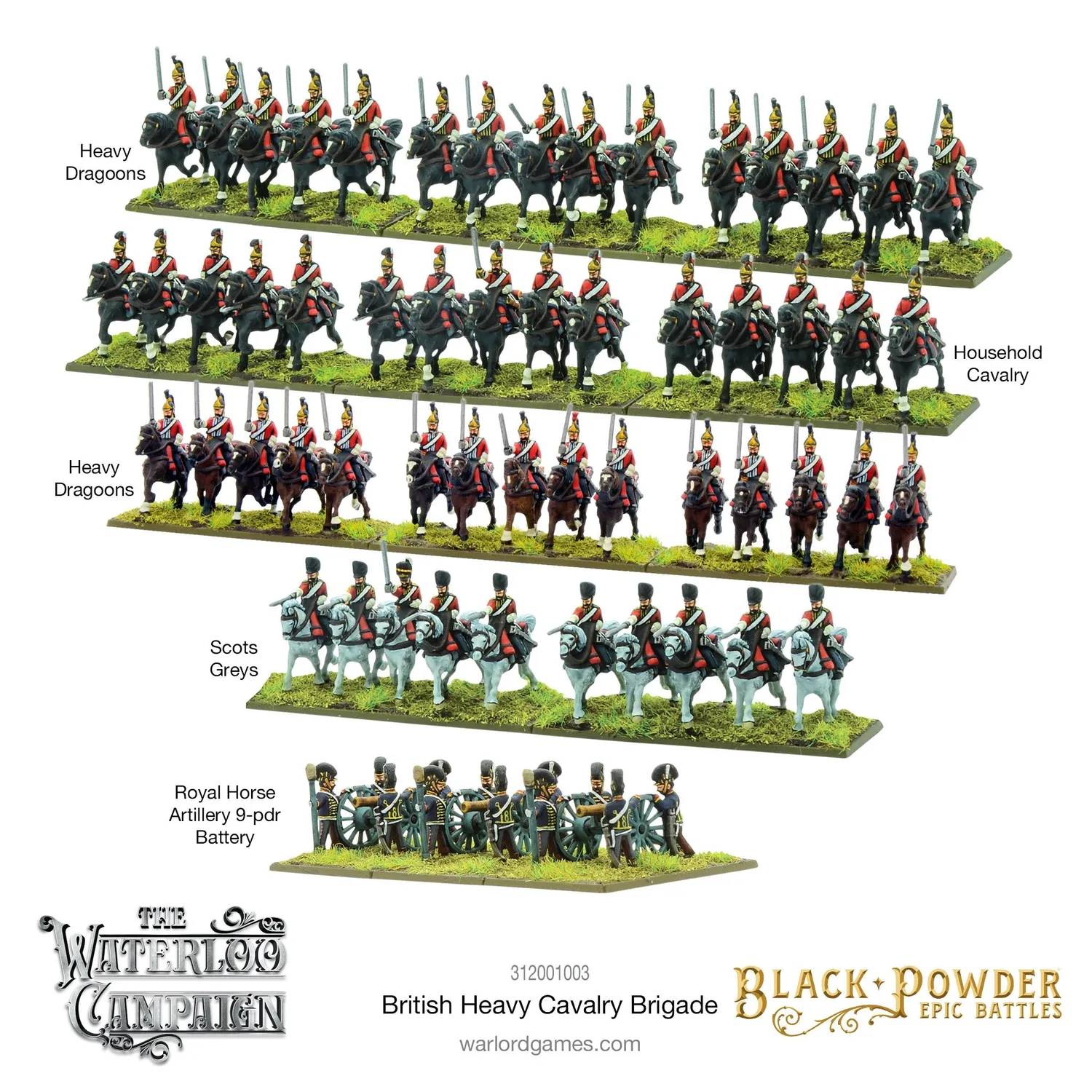 Black Powder Epic Waterloo Cavalerie Lourde boîte plastique
