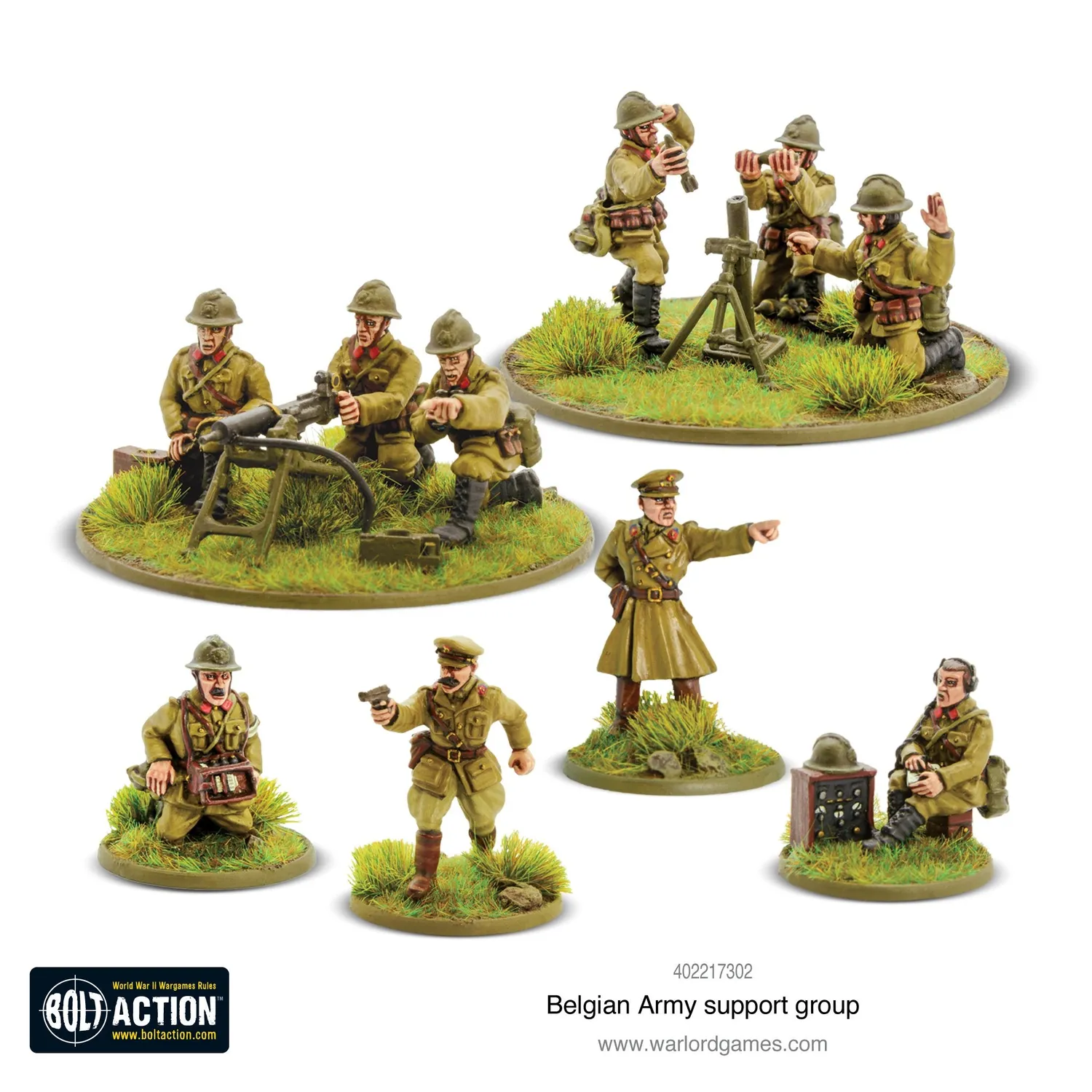 Warlord Games Bolt Action Belgian Army Support Group boîte de soutien métal