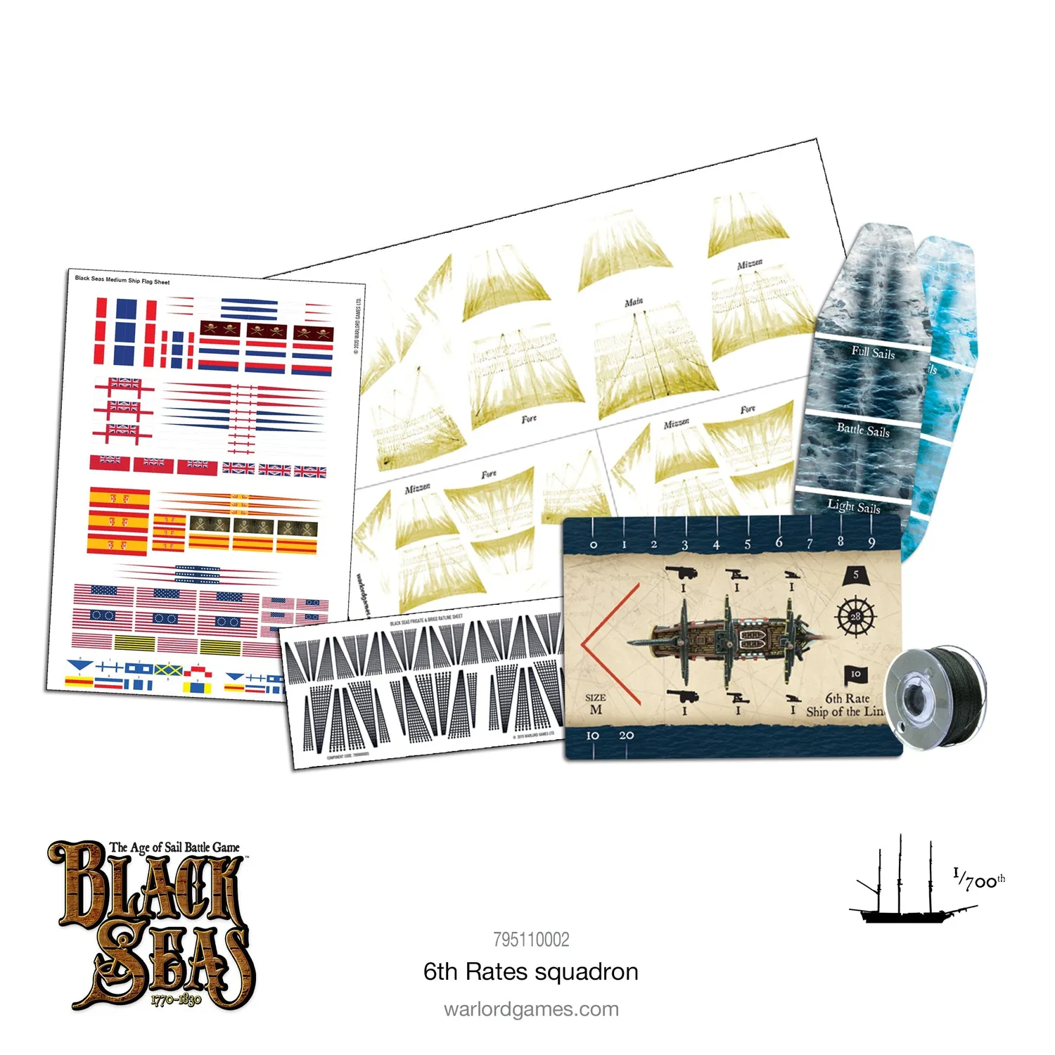 Black Seas 6th Rates Squadron navires 3 pièces maquettes à assembler