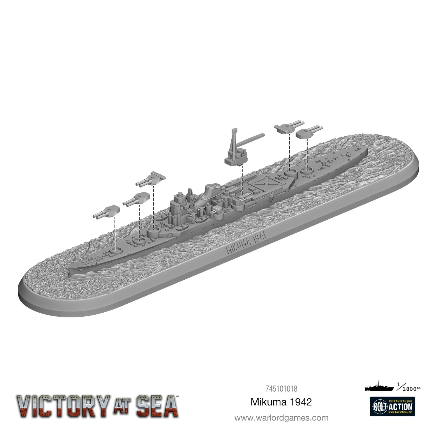 Bolt Action Victory at Sea Mikuma maquette navale 1 unité résine métal