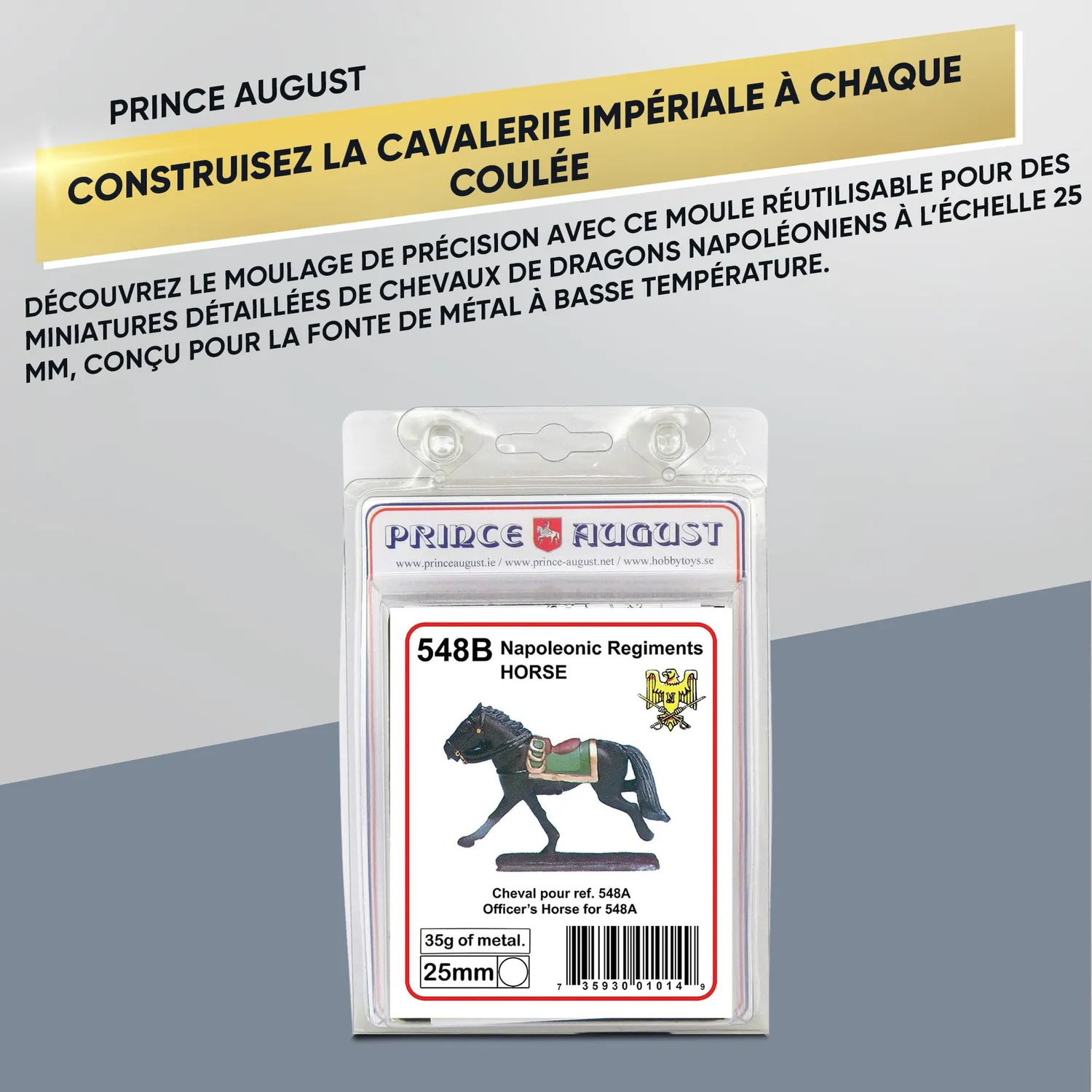 Prince August Hobby PA548B moule à couler cheval dragoons officiers 25 mm