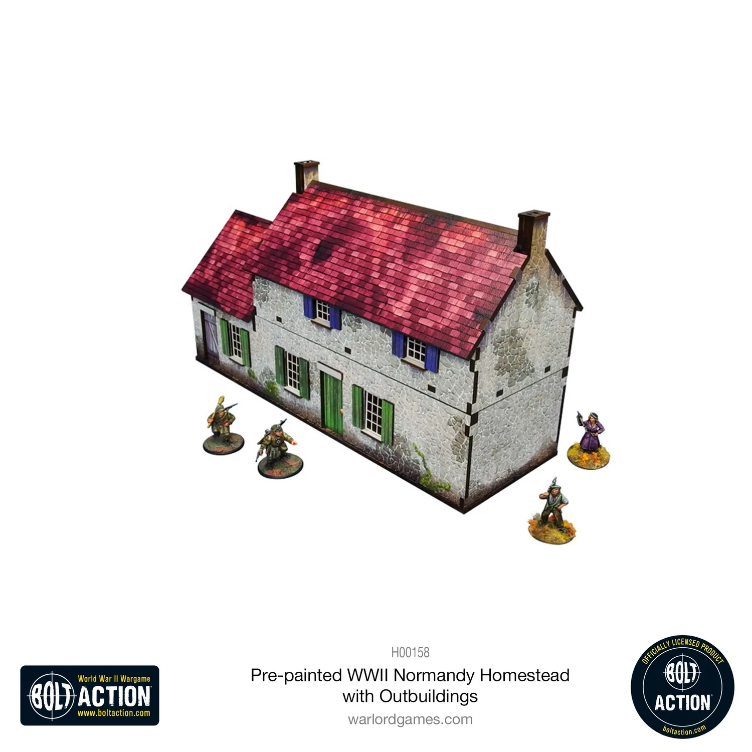 Bolt Action Normandy Homestead décor 3 bâtiments prépeints échelle 28 mm