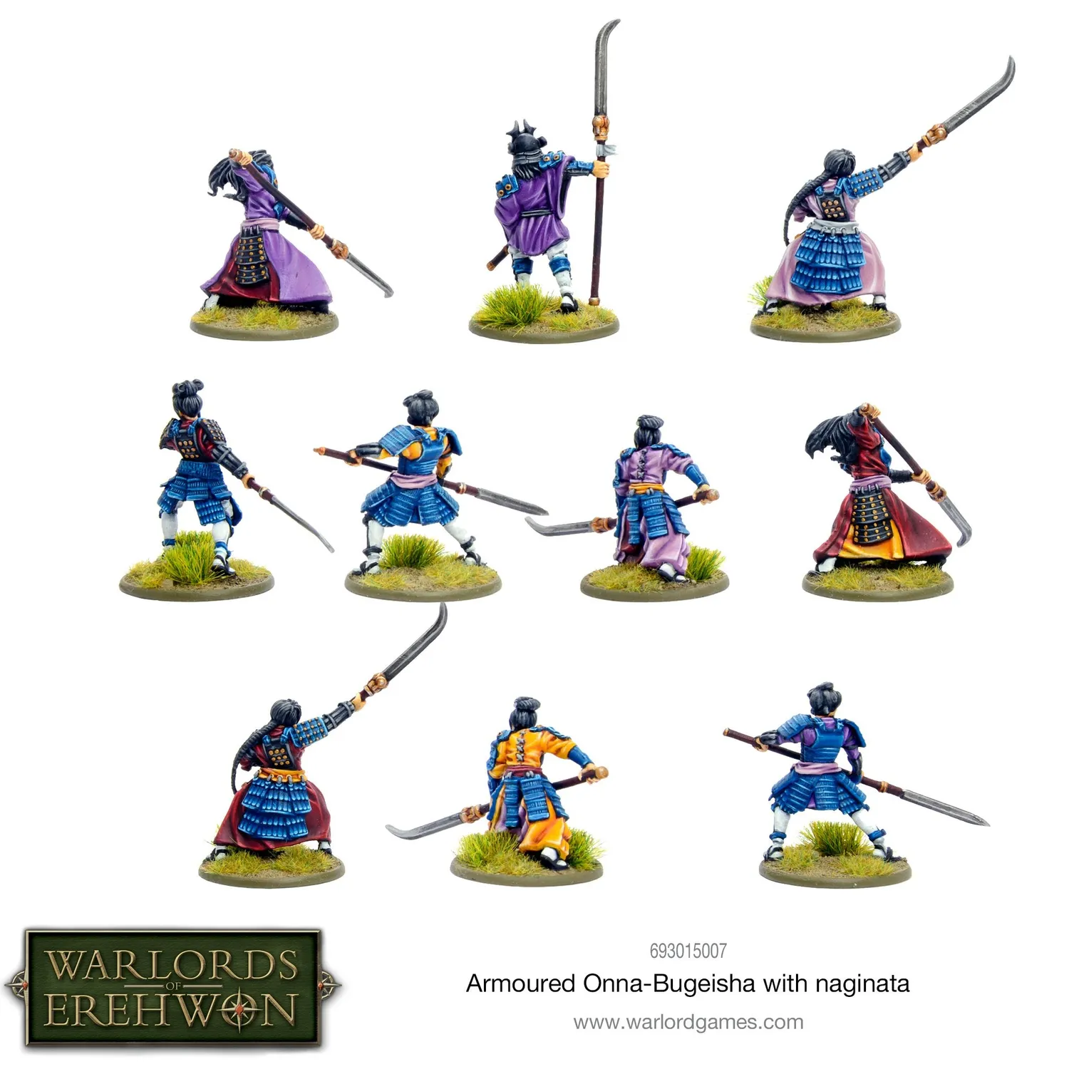 Warlords Erehwon Onna-bugeisha blindée figurines métal