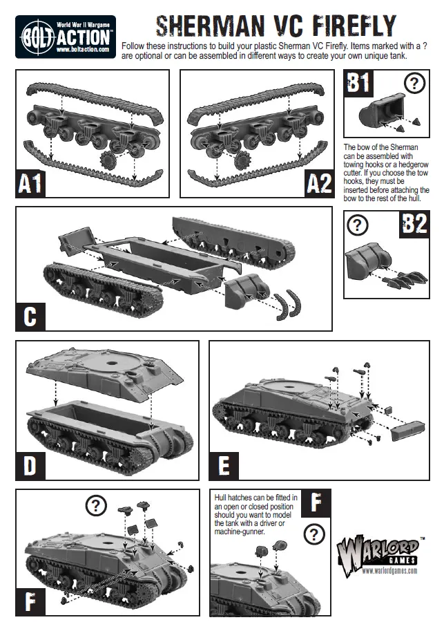 Bolt Action Sherman V Troop Firefly Vc chars 3 pièces