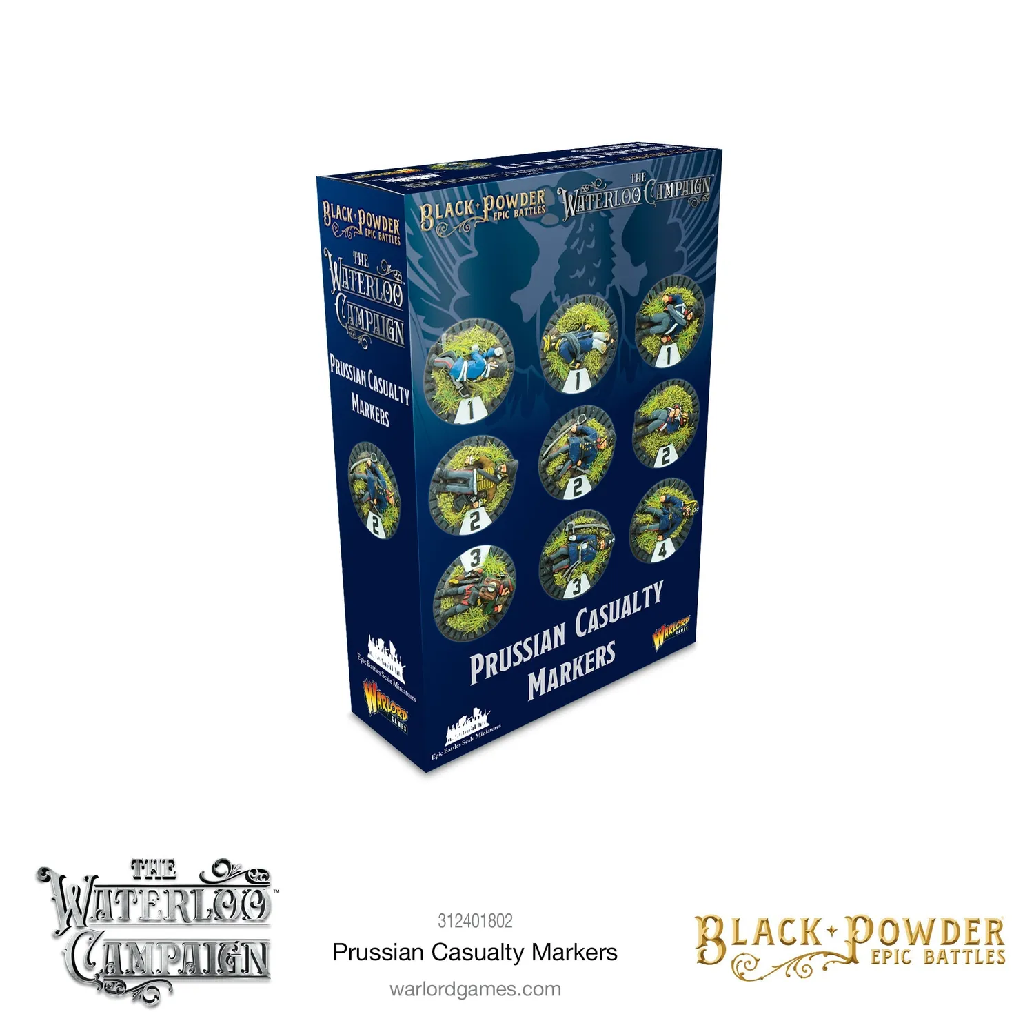 Warlord Games Black Powder Epic Prussian marqueurs pertes x18